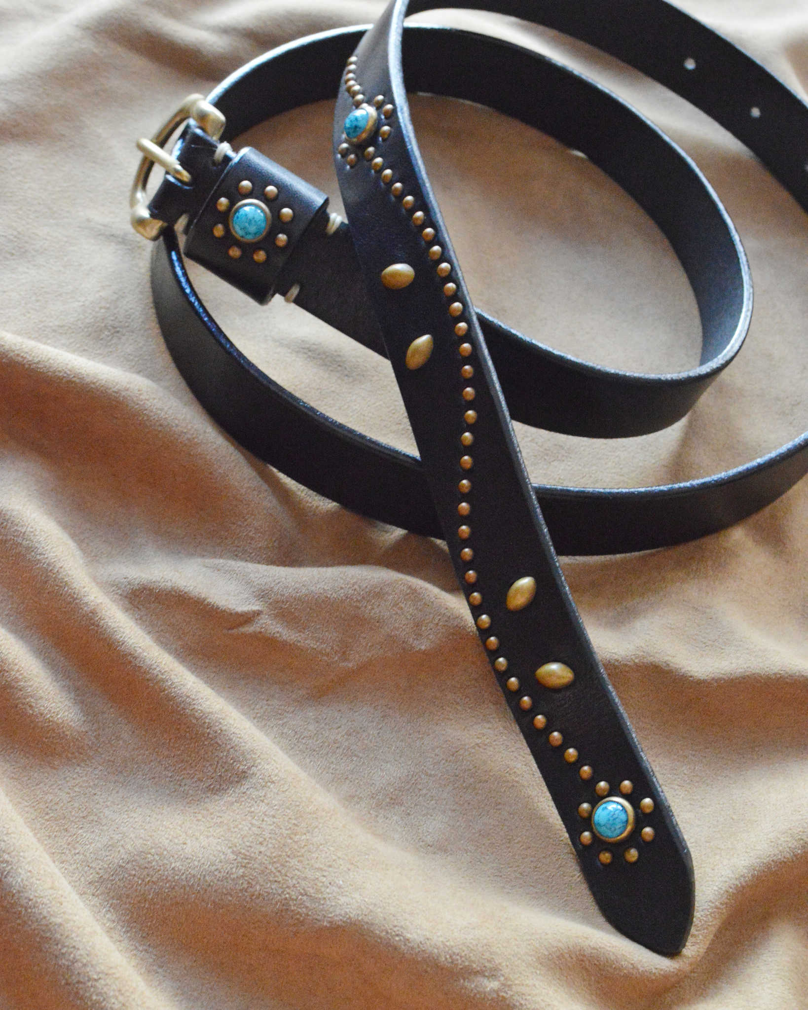 Nasngwam. ナスングワム / STUDS BELT スタッズベルト (BLACK ブラック)