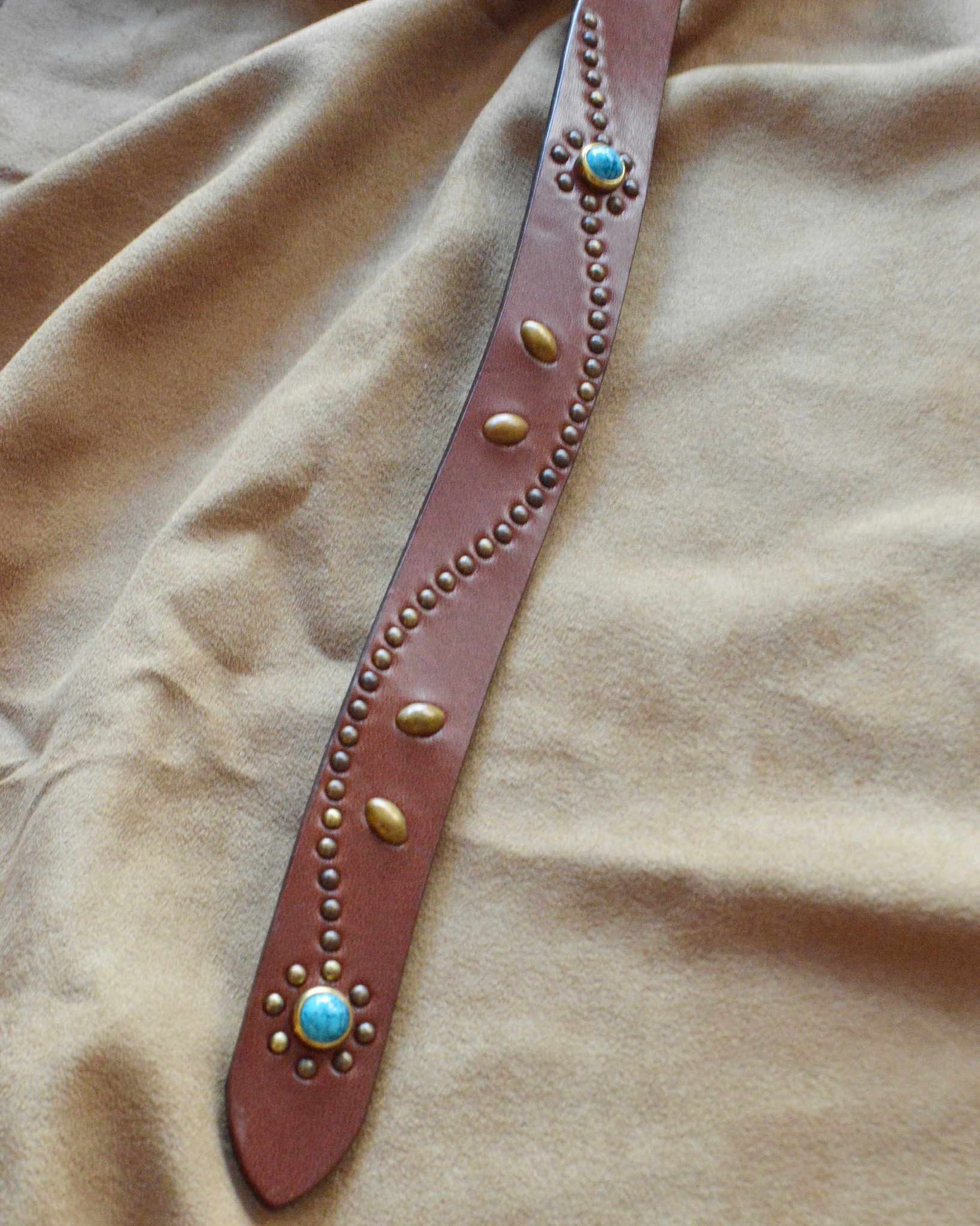 Nasngwam. ナスングワム / STUDS BELT スタッズベルト (BROWN ブラウン)