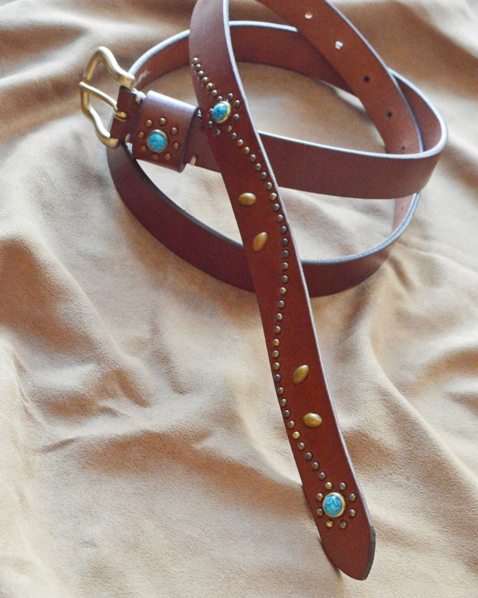 Nasngwam. ナスングワム / STUDS BELT スタッズベルト (BROWN ブラウン)