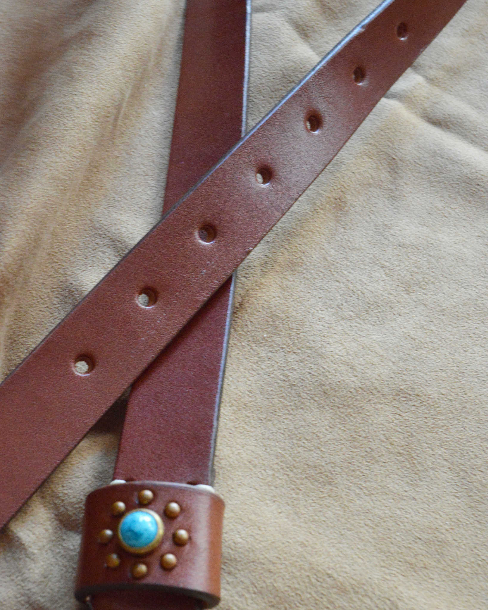 Nasngwam. ナスングワム / STUDS BELT スタッズベルト (BROWN ブラウン)