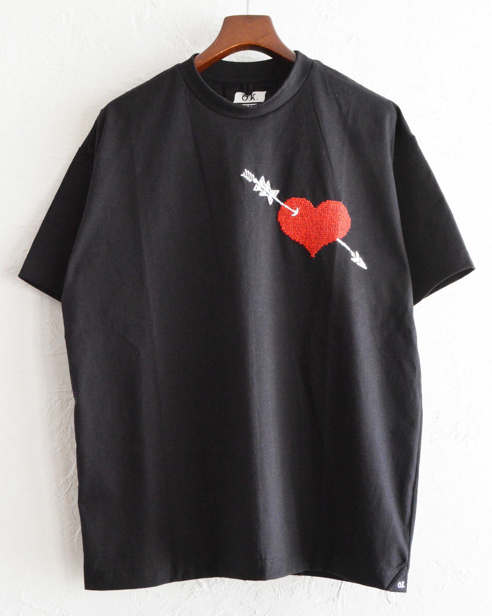 O.K. オーケー / HEART&ARROW S/S TEE ハートアンドアローティーシャツ (BLACK ブラック)