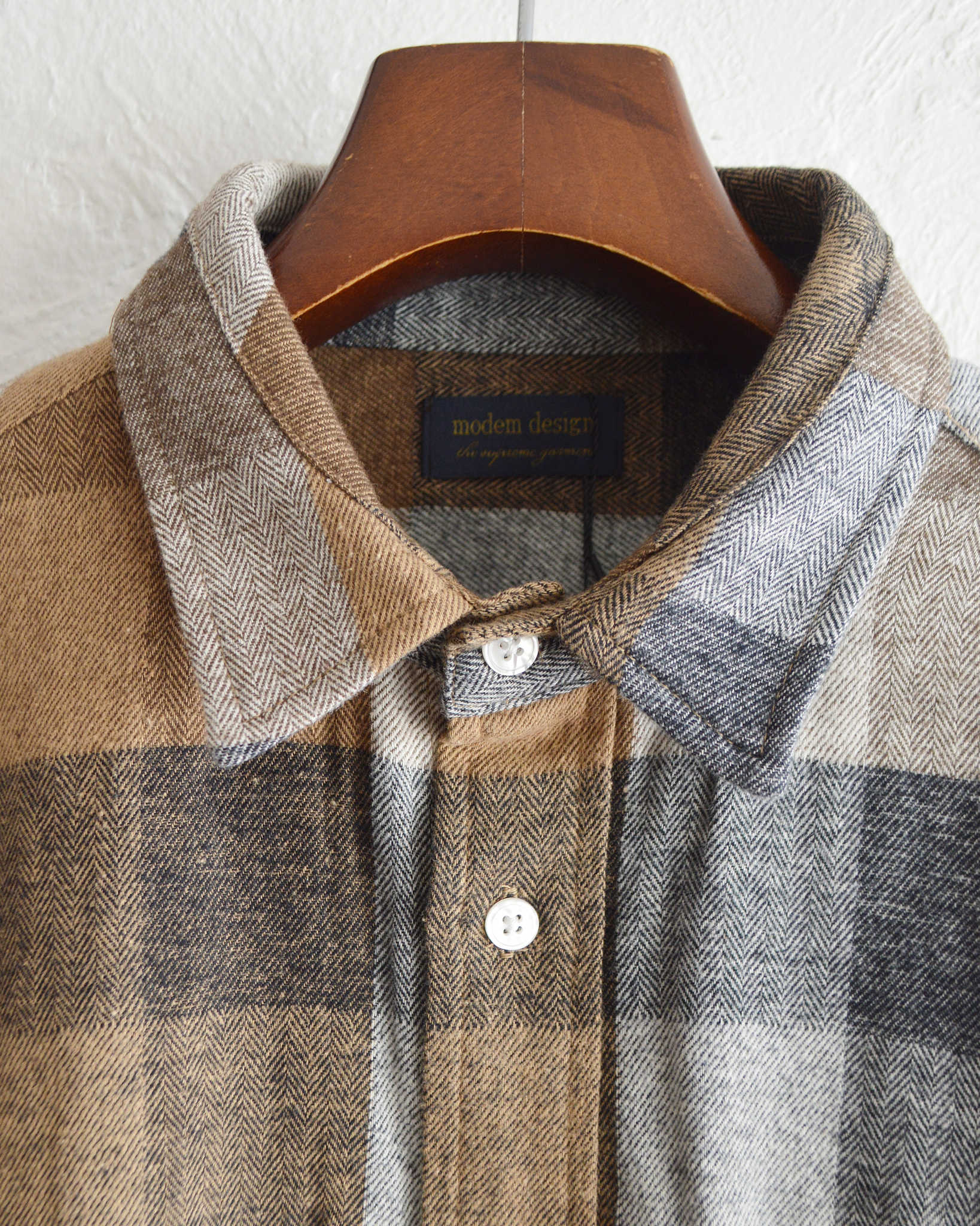 modemdesign モデムデザイン / STANDARD PLAID SHIRTS スタンダードプレイドシャツ (BROWN ブラウン)