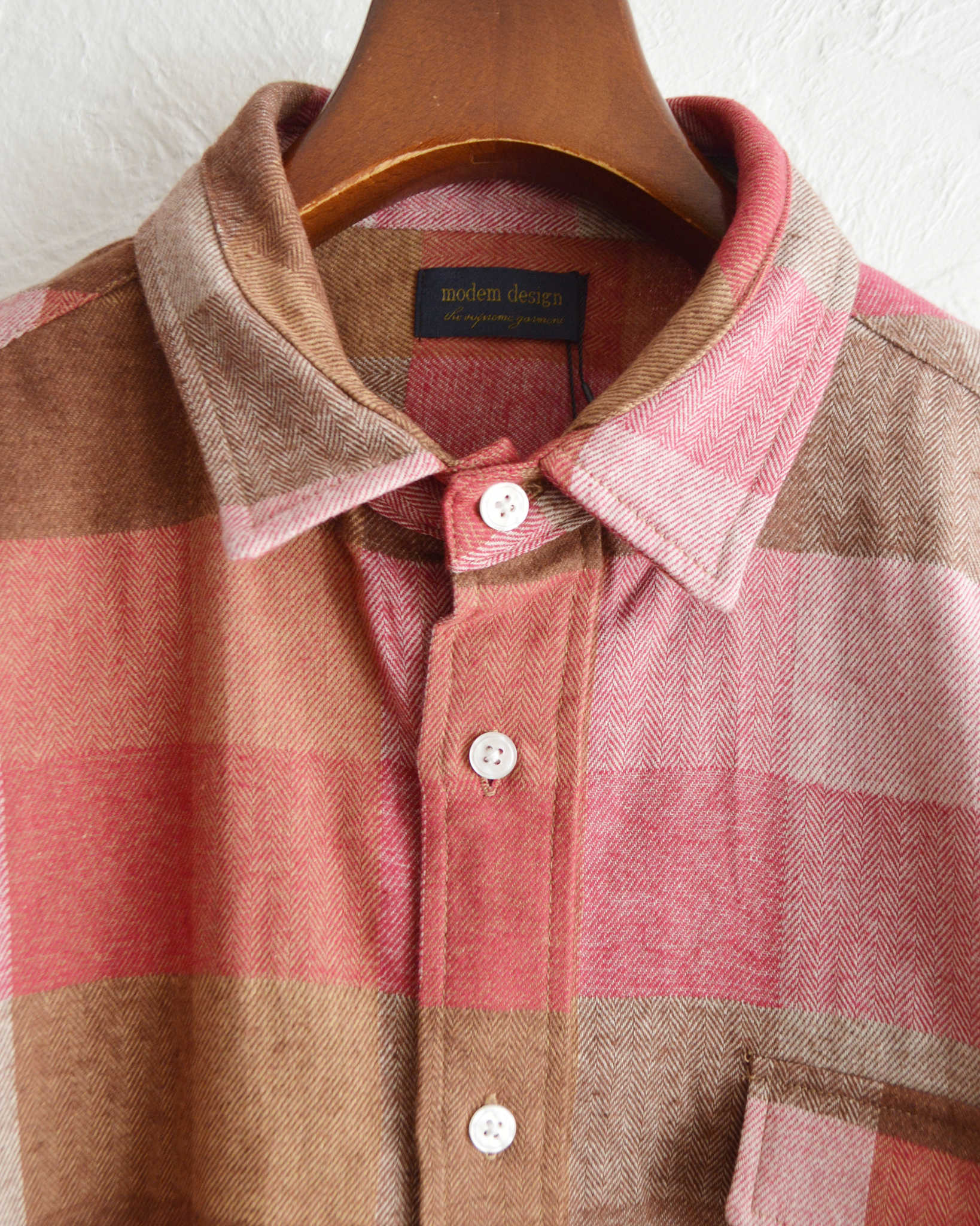 modemdesign モデムデザイン / STANDARD PLAID SHIRTS スタンダードプレイドシャツ (RED レッド)