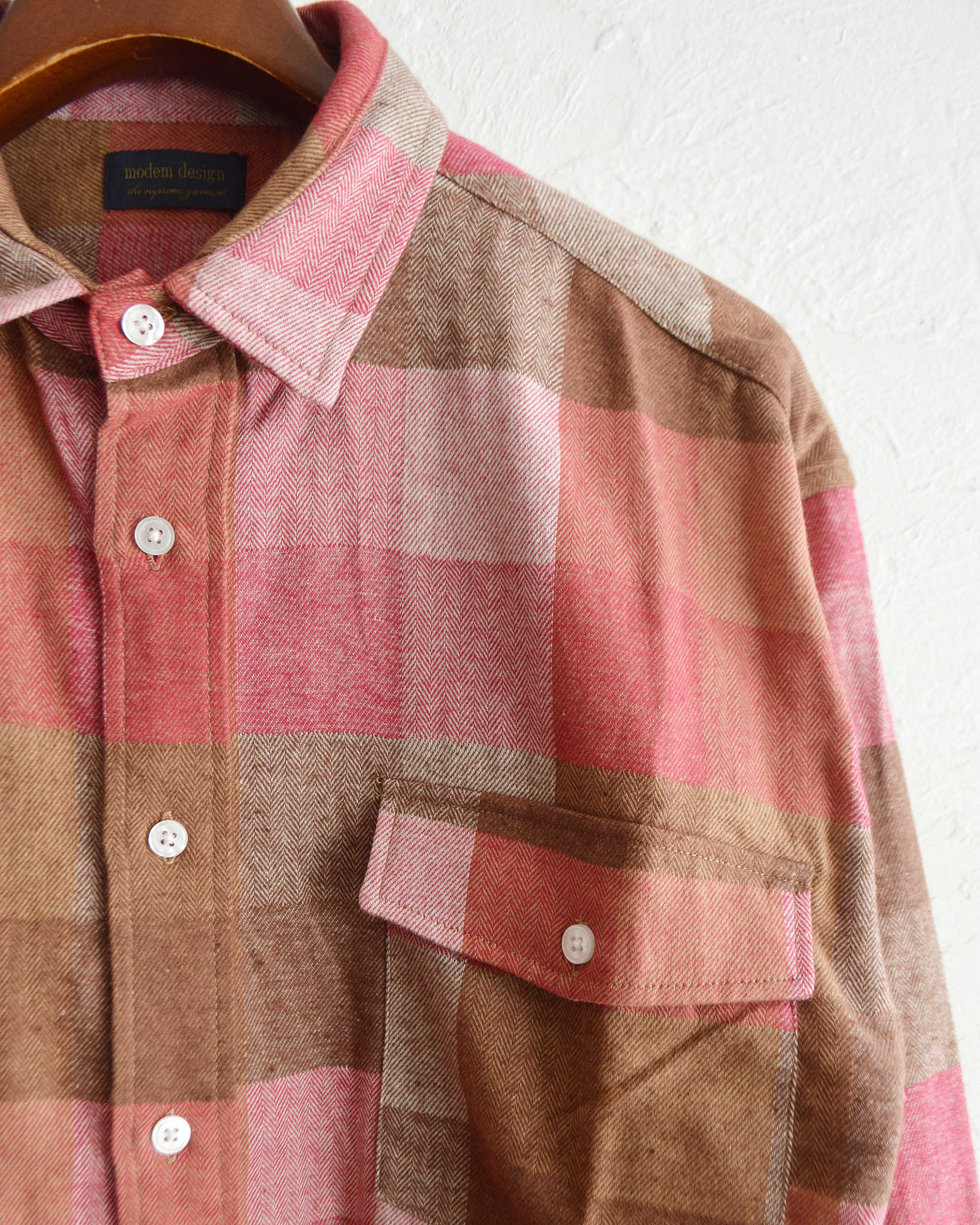 modemdesign モデムデザイン / STANDARD PLAID SHIRTS スタンダードプレイドシャツ (RED レッド)