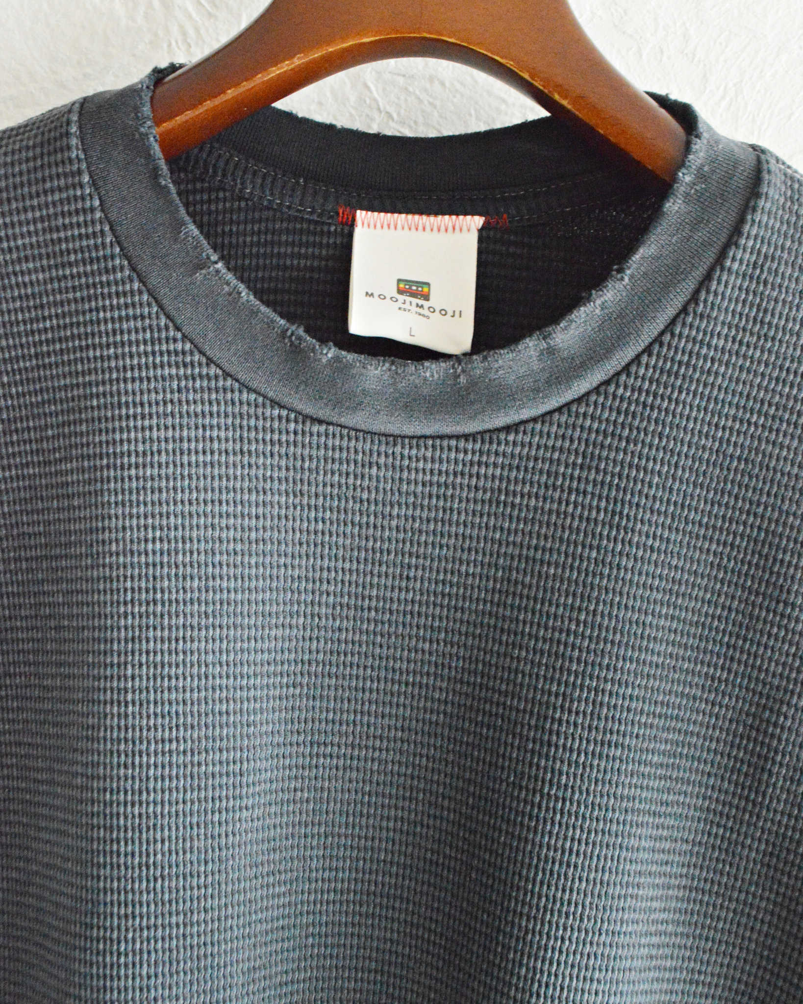 MOOJIMOOJI ムージームージー / CLASSIC WAFFLE THERMAL AGED クラシックワッフルサーマル (BLACK ブラック)