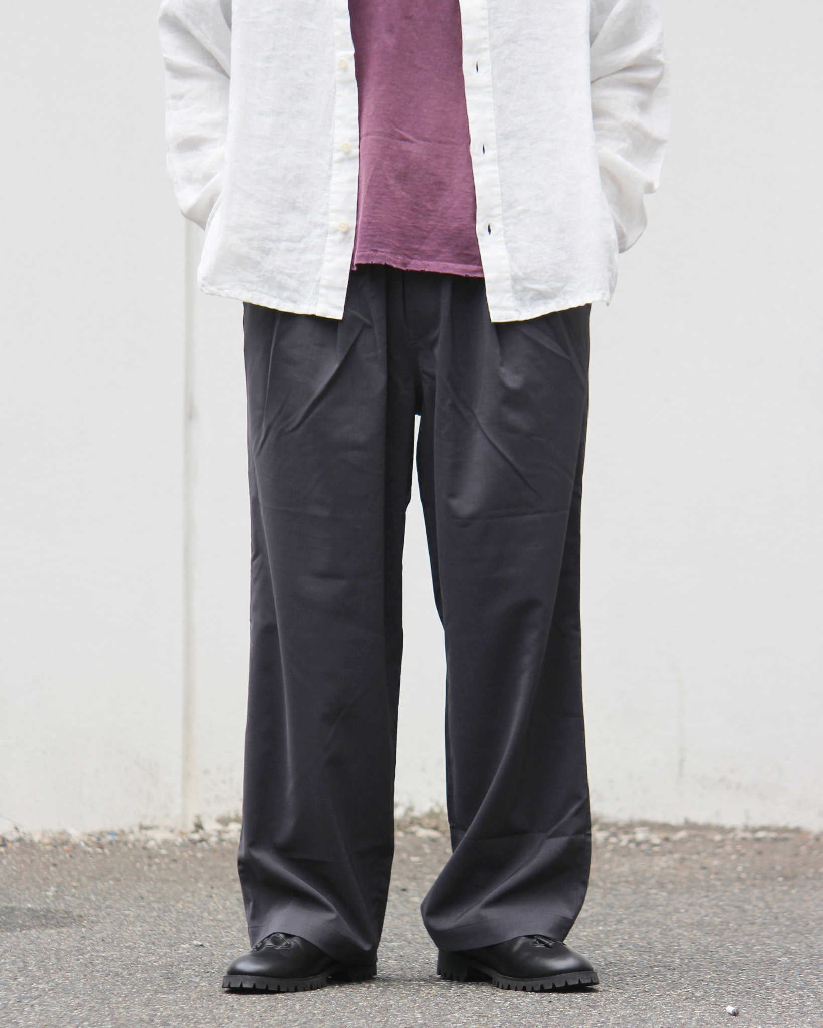 LAMOND ラモンド / TWILL TWIST PANTS ツイルツイストパンツ (CHARCOAL チャコール)