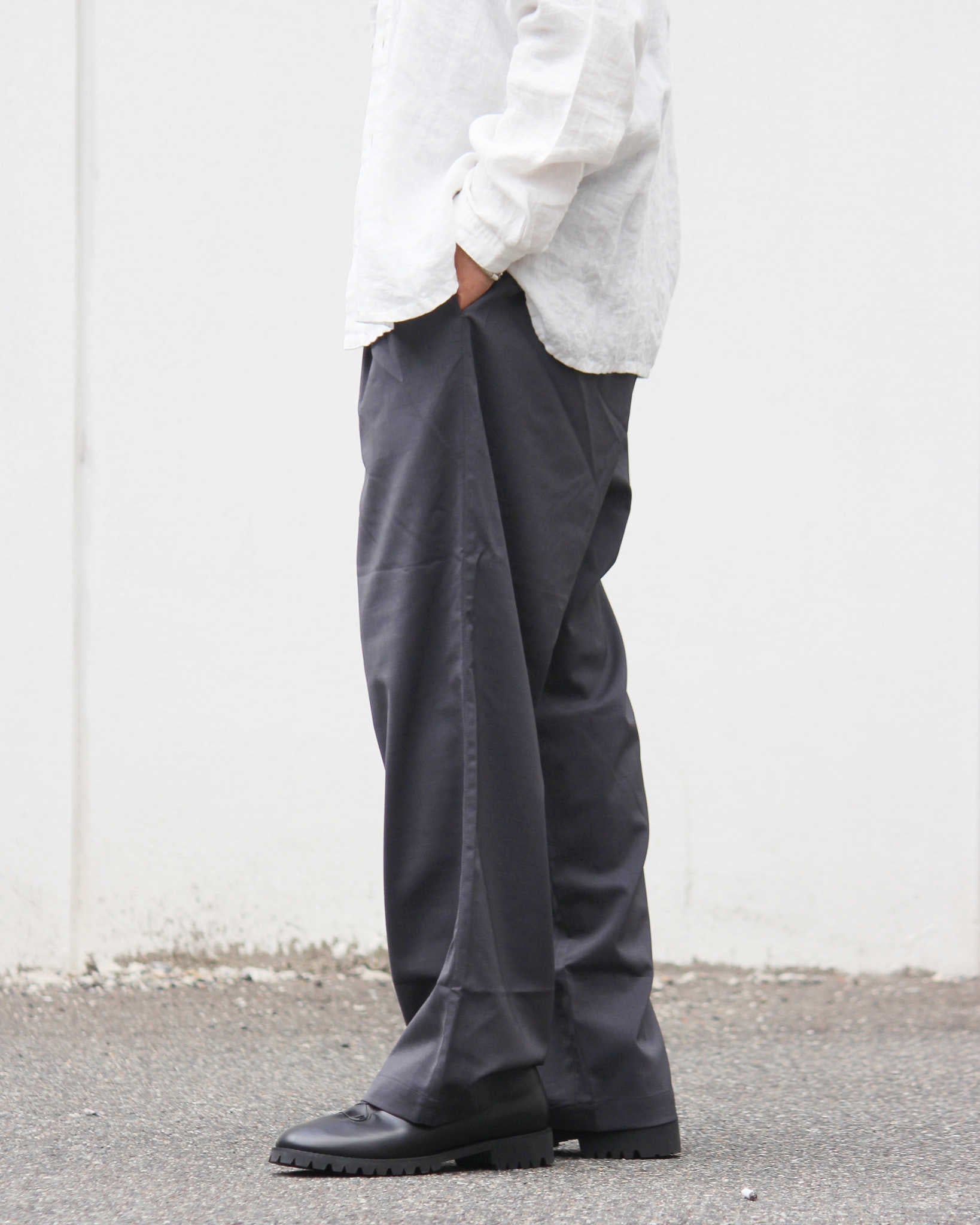 LAMOND ラモンド / TWILL TWIST PANTS ツイルツイストパンツ (CHARCOAL チャコール)