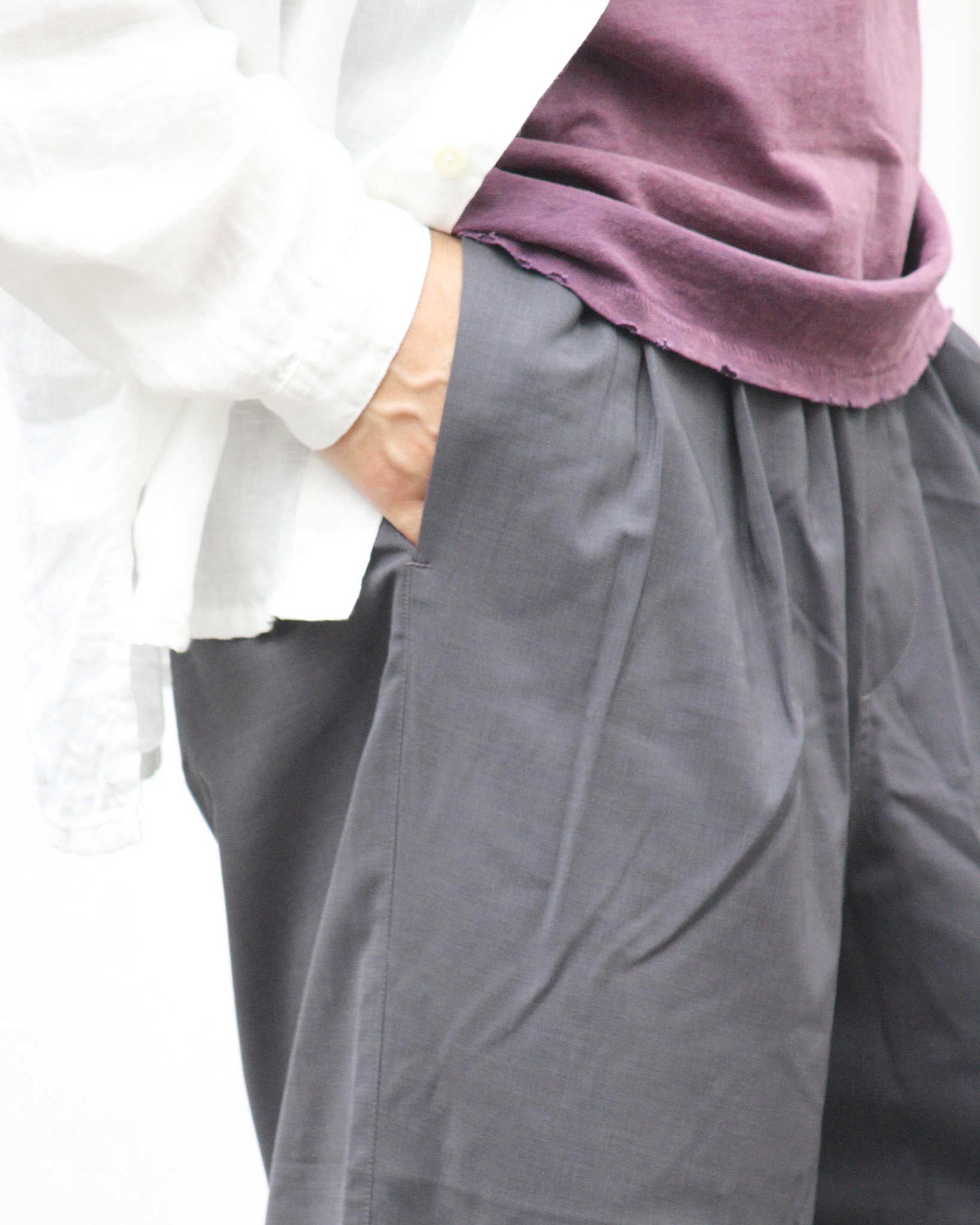 LAMOND ラモンド / TWILL TWIST PANTS ツイルツイストパンツ (CHARCOAL チャコール)
