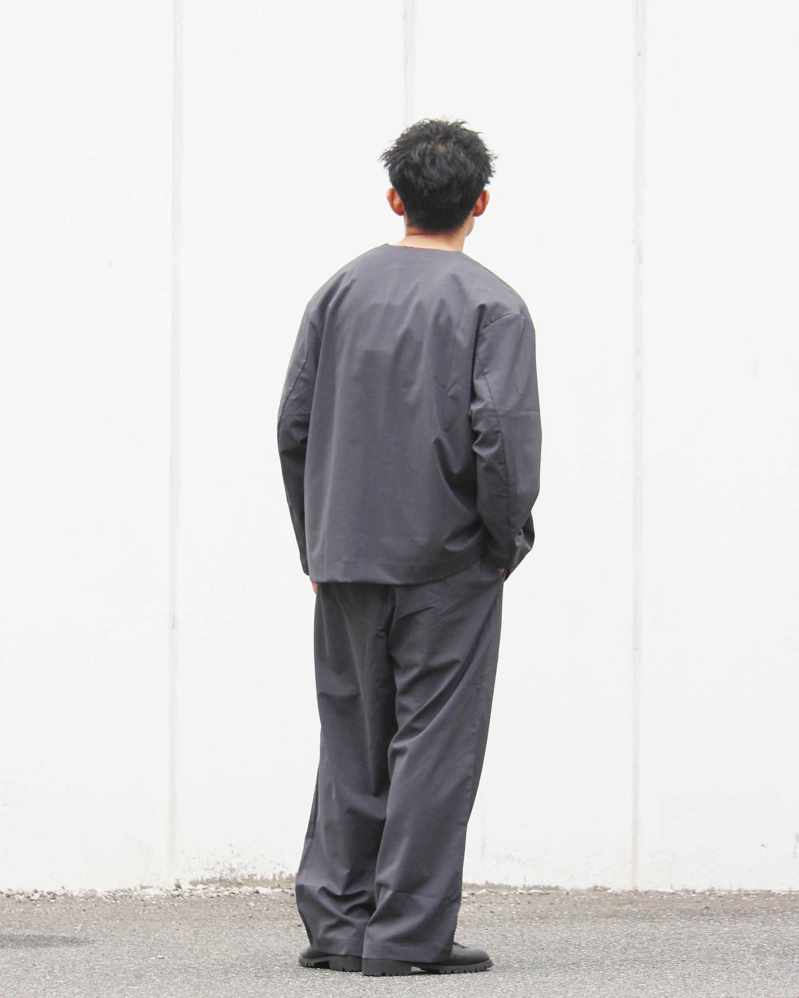 LAMOND ラモンド / TWILL TWIST CARDIGAN JACKET ツイルツイストカーディガンジャケット (CHARCOAL チャコール)
