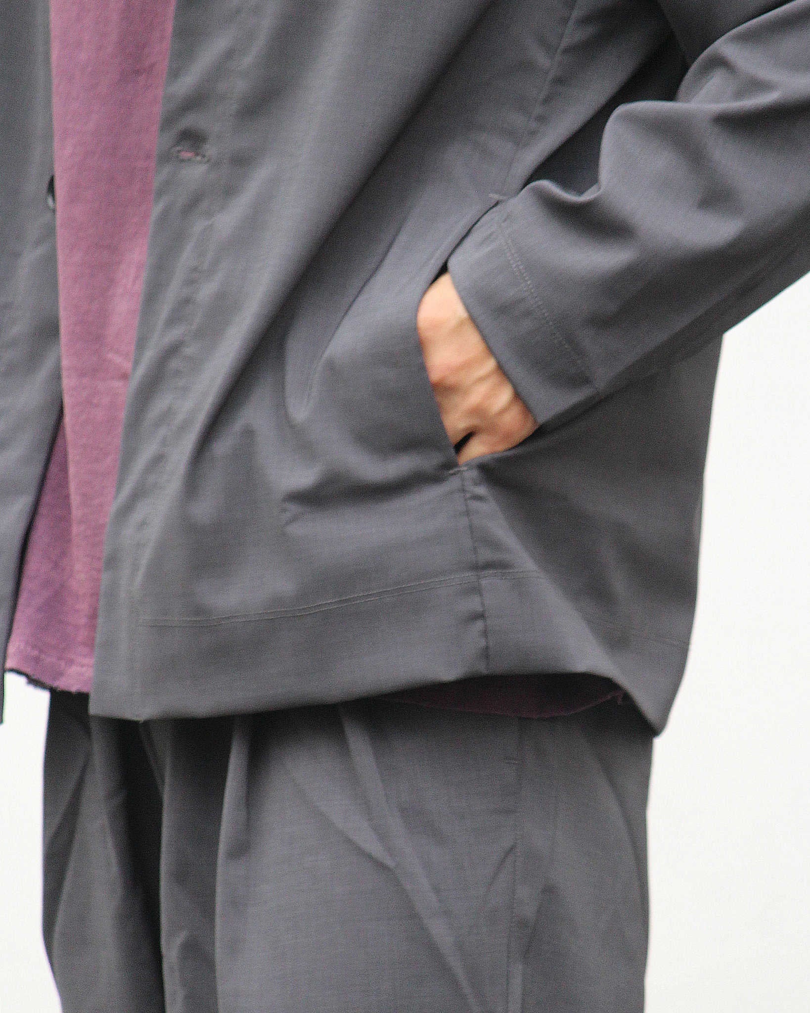 LAMOND ラモンド / TWILL TWIST CARDIGAN JACKET ツイルツイストカーディガンジャケット (CHARCOAL チャコール)
