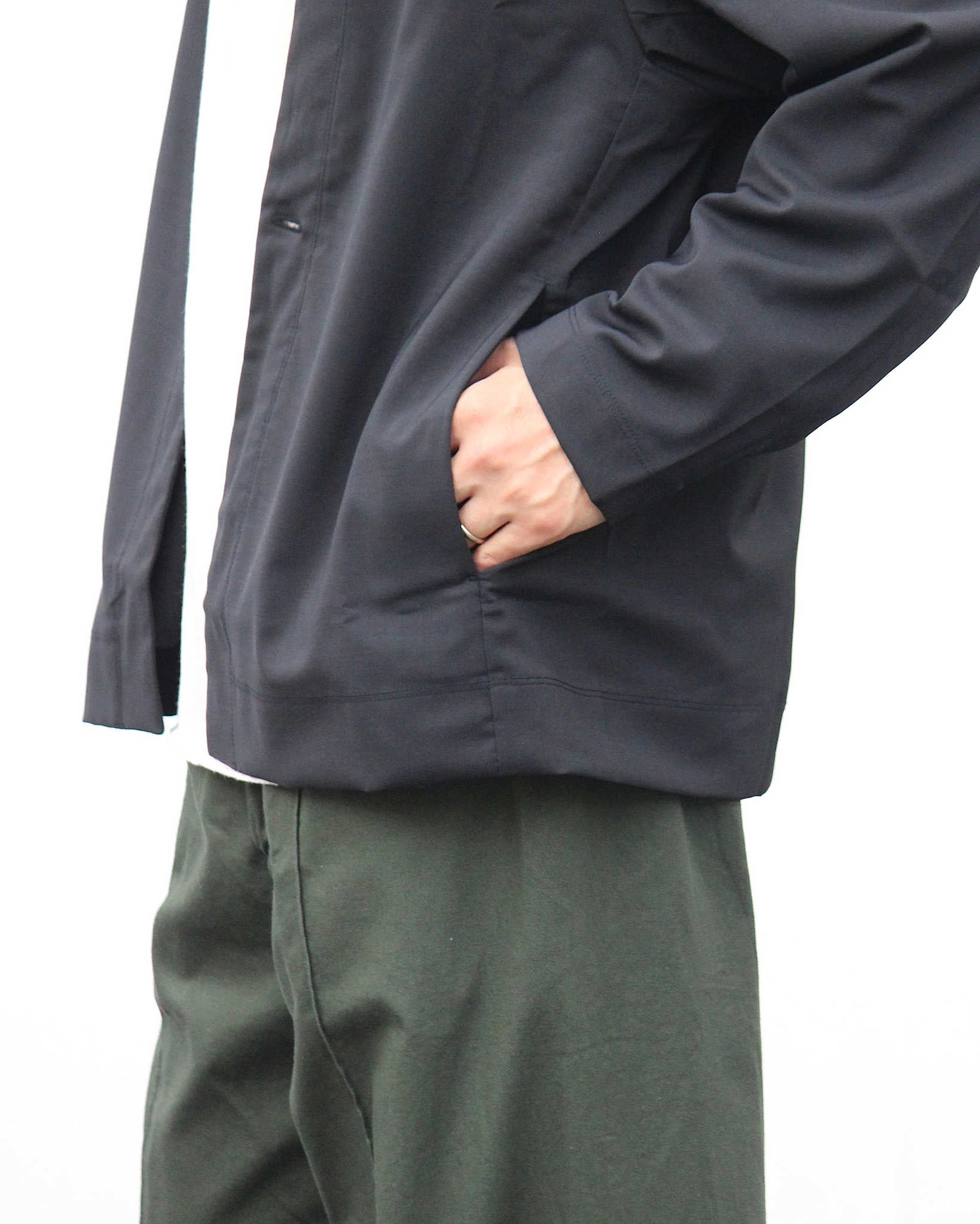 LAMOND ラモンド / TWILL TWIST CARDIGAN JACKET ツイルツイストカーディガンジャケット (BLACK ブラック)