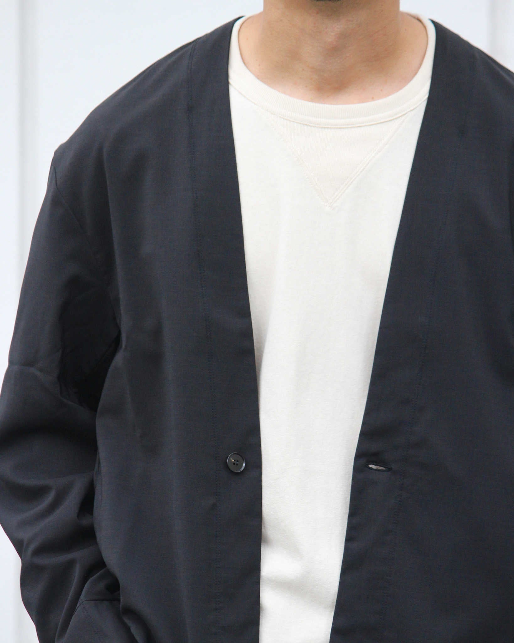 LAMOND ラモンド / TWILL TWIST CARDIGAN JACKET ツイルツイストカーディガンジャケット (BLACK ブラック)