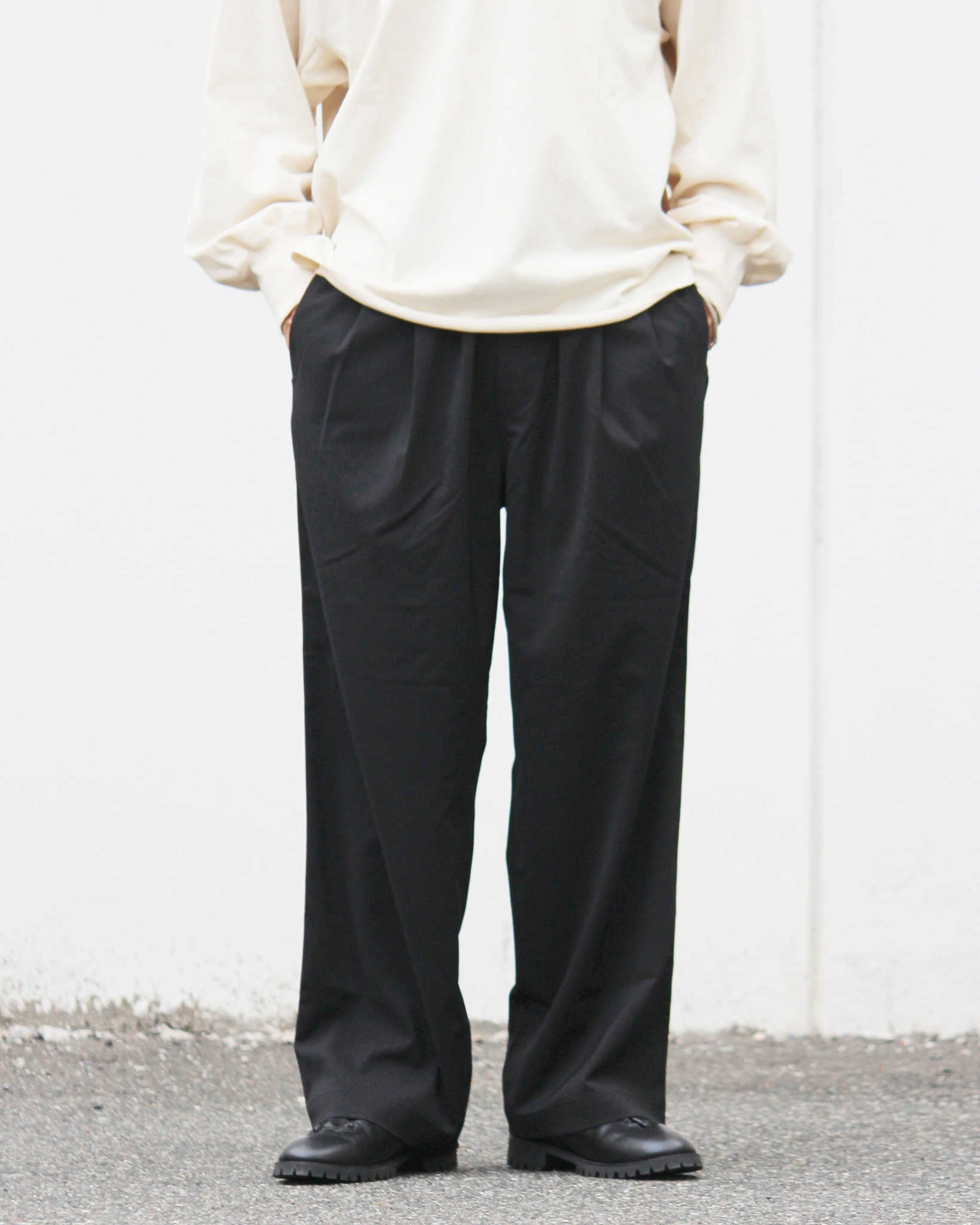 LAMOND ラモンド / TWILL TWIST PANTS ツイルツイストパンツ (BLACK ブラック)