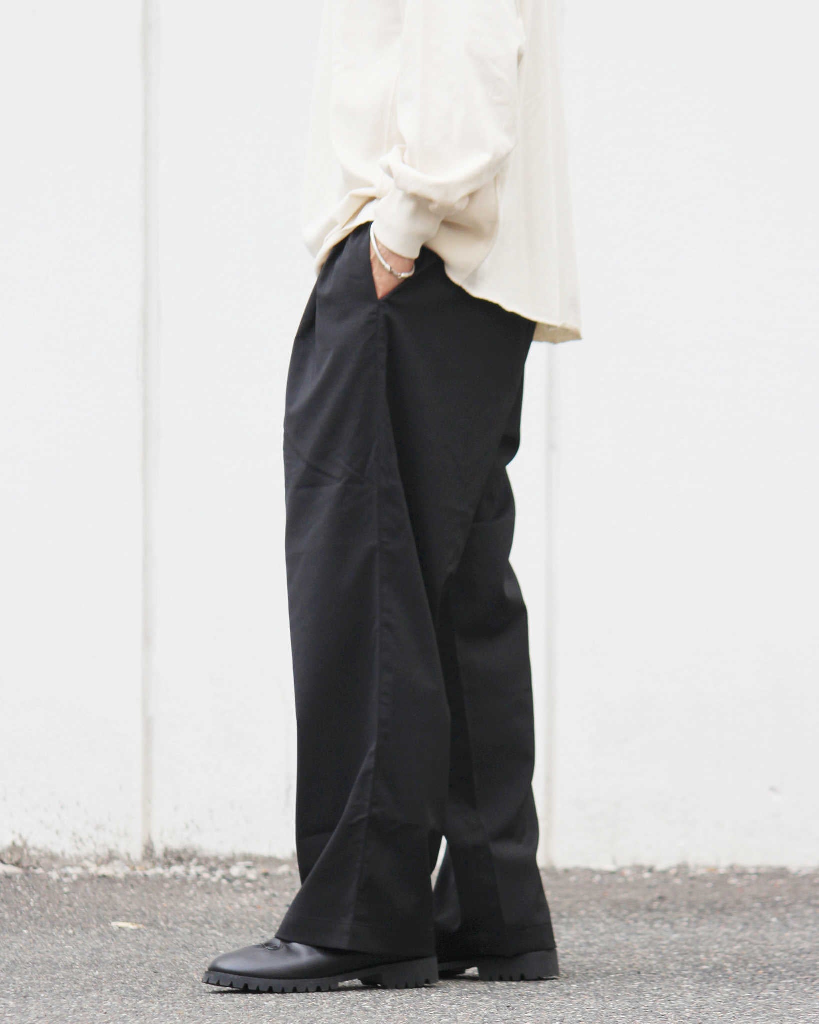LAMOND ラモンド / TWILL TWIST PANTS ツイルツイストパンツ (BLACK ブラック)