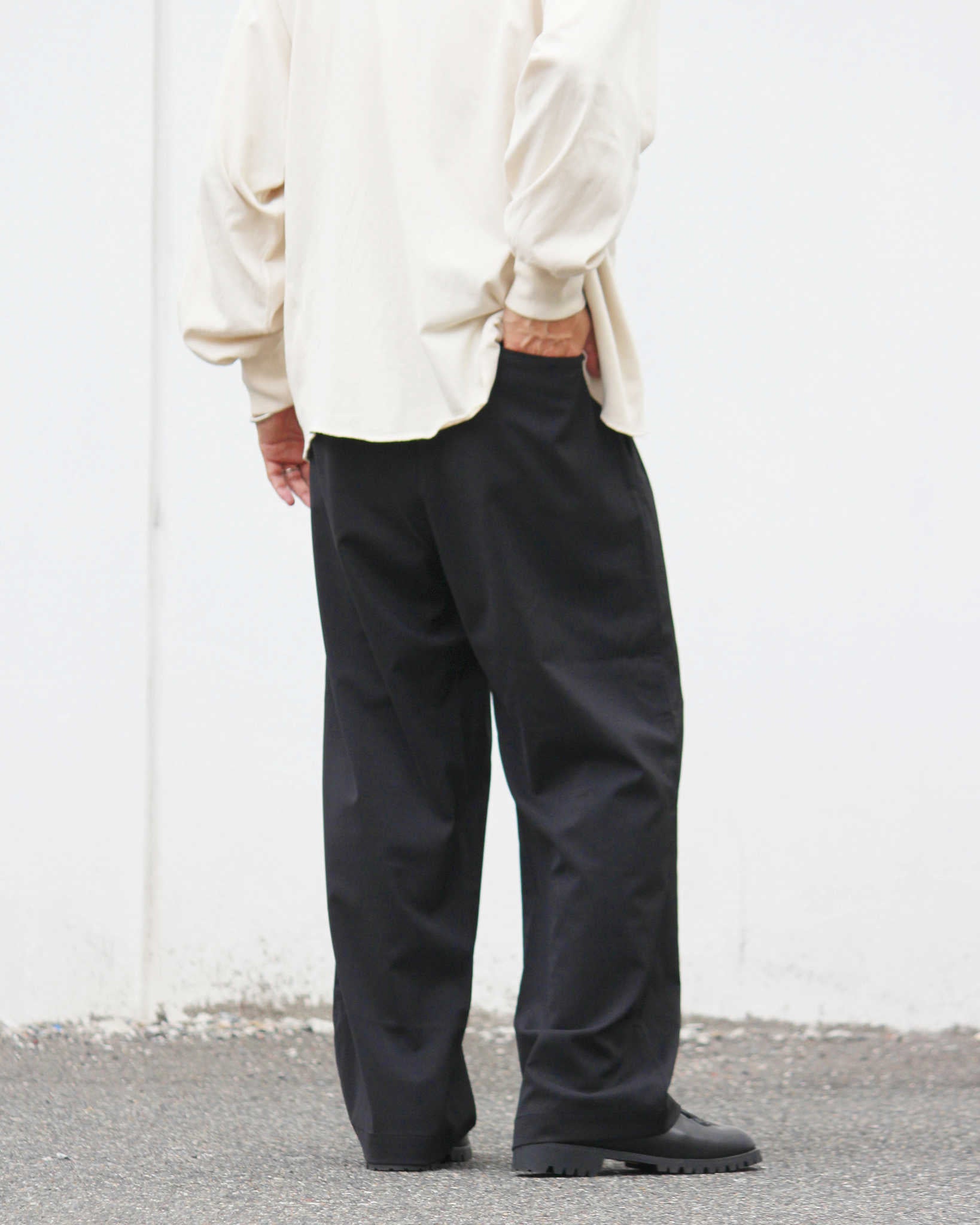 LAMOND ラモンド / TWILL TWIST PANTS ツイルツイストパンツ (BLACK ブラック)