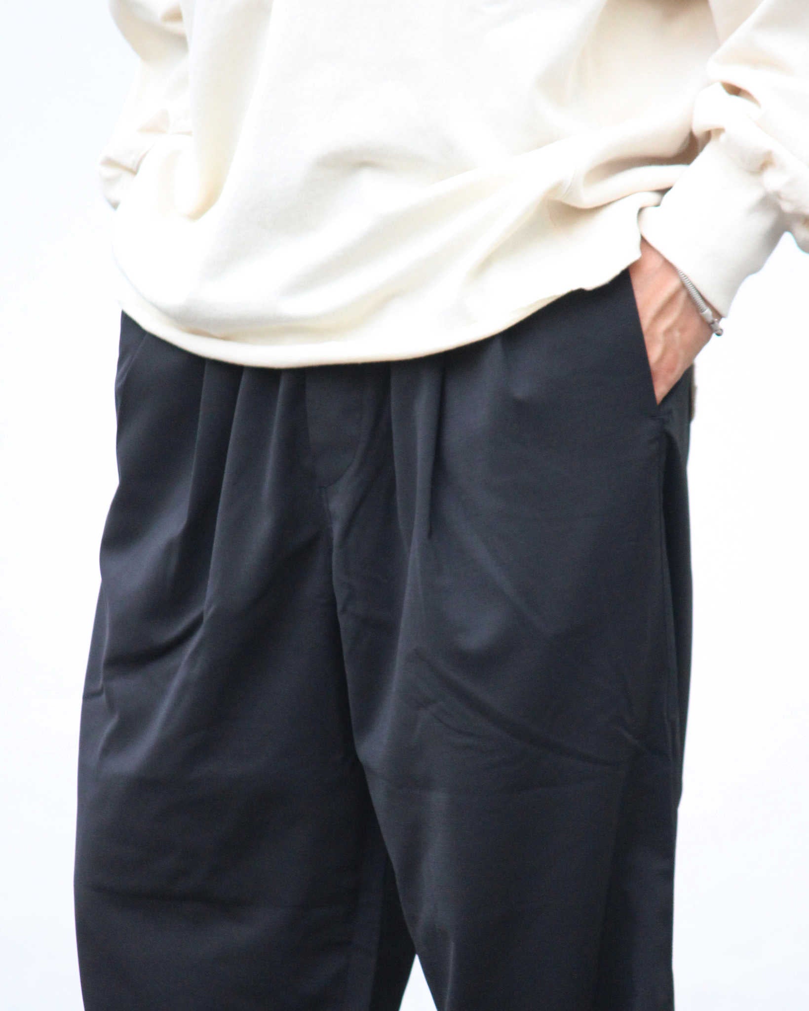 LAMOND ラモンド / TWILL TWIST PANTS ツイルツイストパンツ (BLACK ブラック)