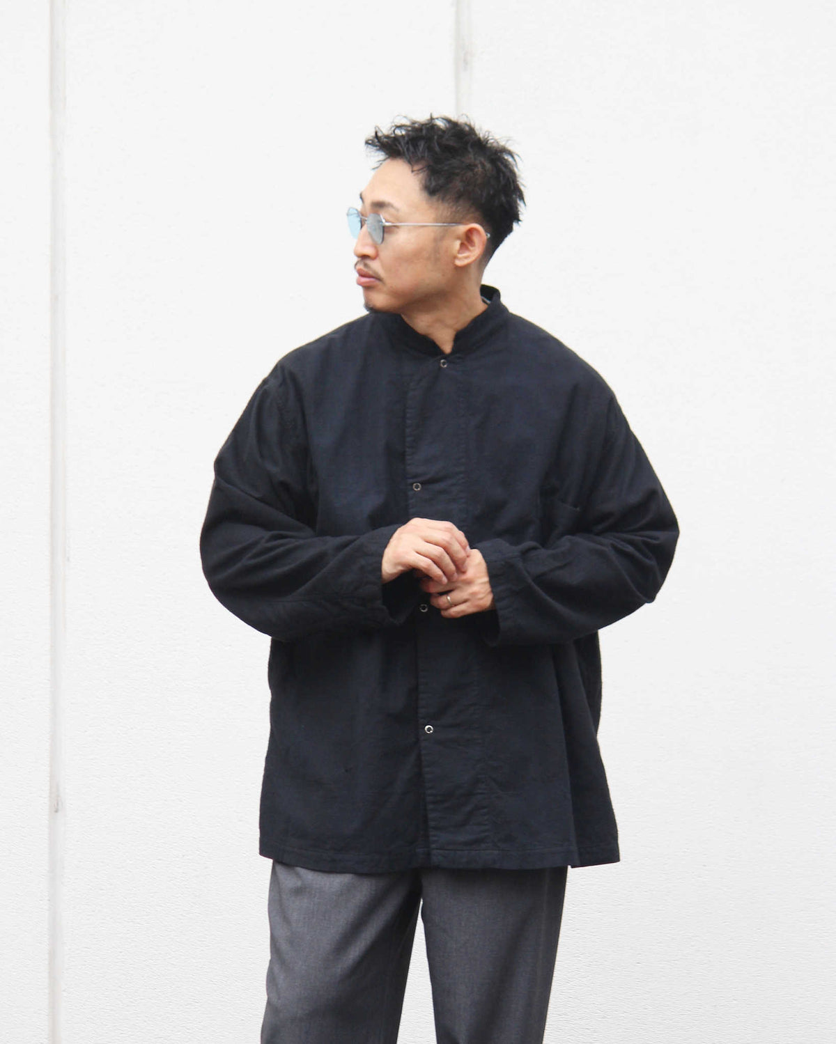 1950’S US ARMY PAJAMA SHIRTS O/D BLACK　ユーエスアーミーパジャマシャツオーバーダイブラック