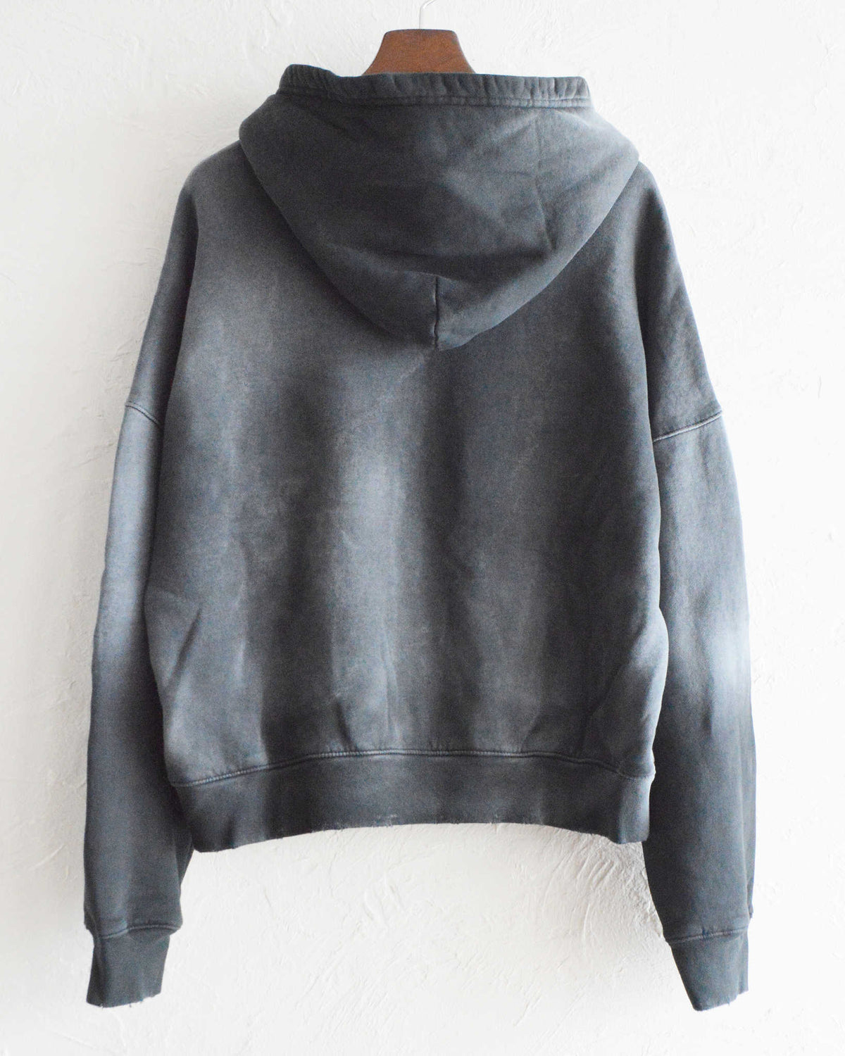 MOOJIMOOJI ムージムージー / OVERSIZE ZIP UP HOODIE AGED オーバーサイズジップアップフーディー (BLACK ブラック)