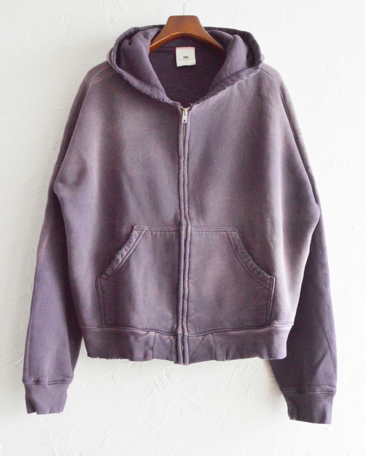 MOOJIMOOJI ムージムージー / OVERSIZE ZIP UP HOODIE AGED オーバーサイズジップアップフーディー (PURPLE パープル)