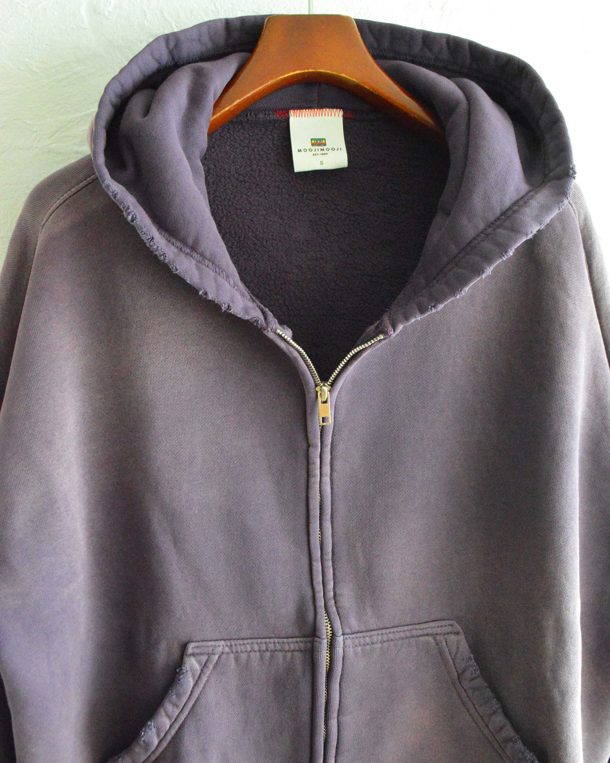 MOOJIMOOJI ムージムージー / OVERSIZE ZIP UP HOODIE AGED オーバーサイズジップアップフーディー (PURPLE パープル)