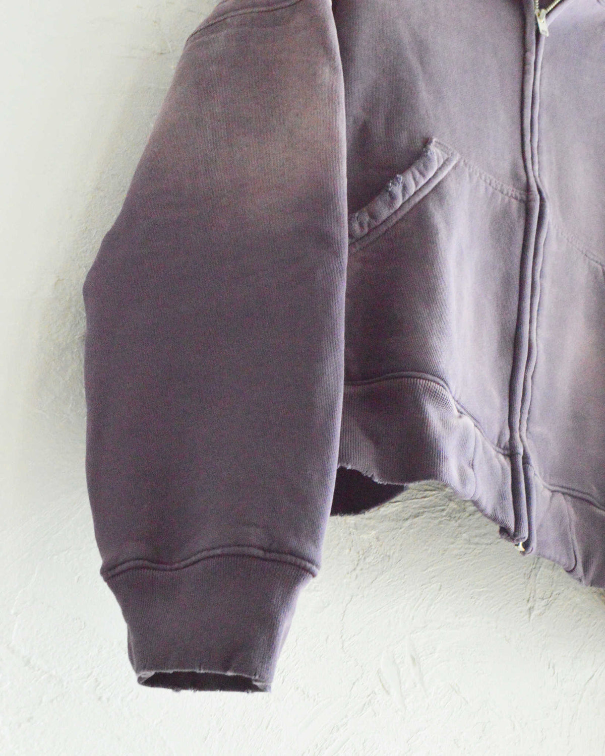 MOOJIMOOJI ムージムージー / OVERSIZE ZIP UP HOODIE AGED オーバーサイズジップアップフーディー (PURPLE パープル)