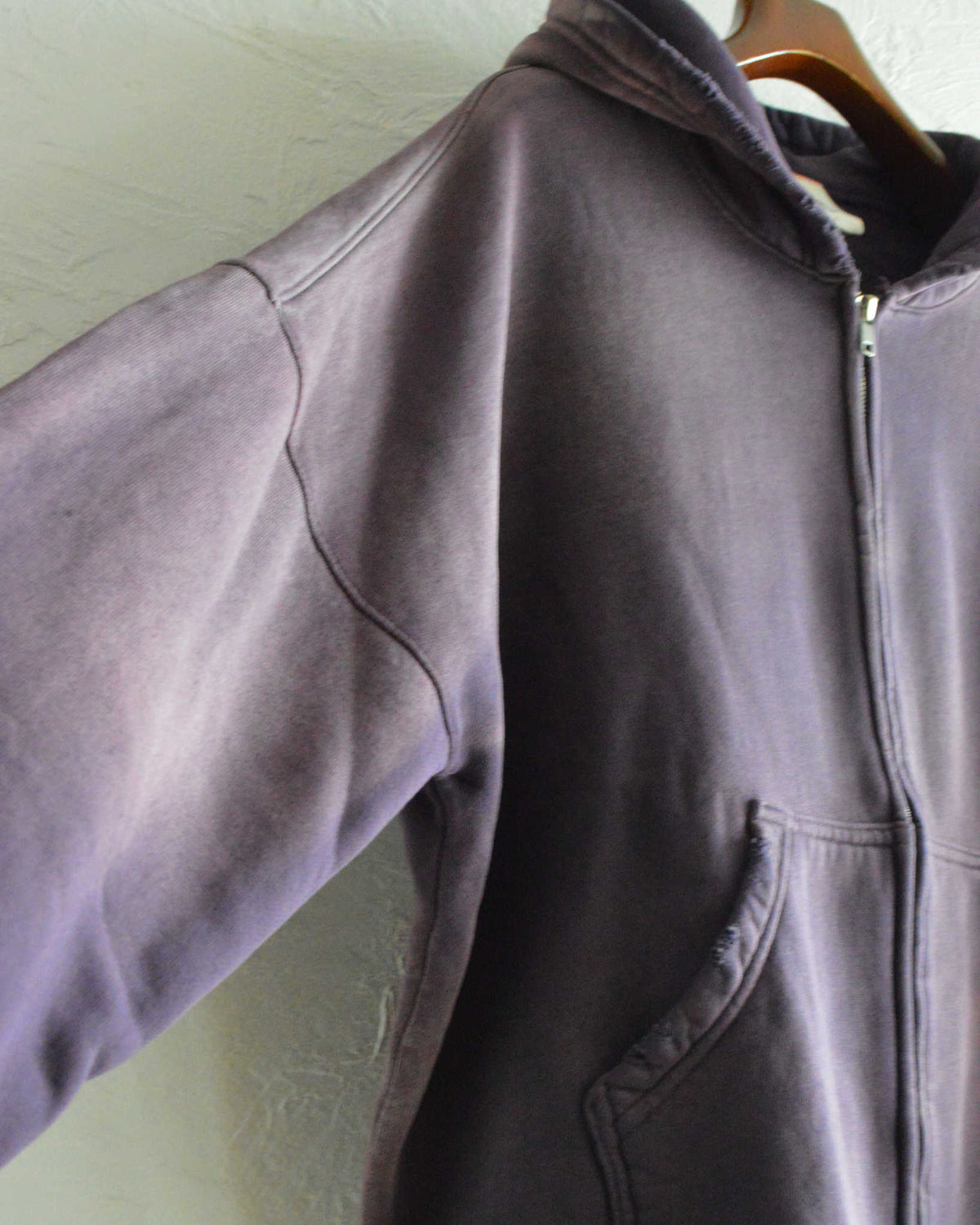 MOOJIMOOJI ムージムージー / OVERSIZE ZIP UP HOODIE AGED オーバーサイズジップアップフーディー (PURPLE パープル)