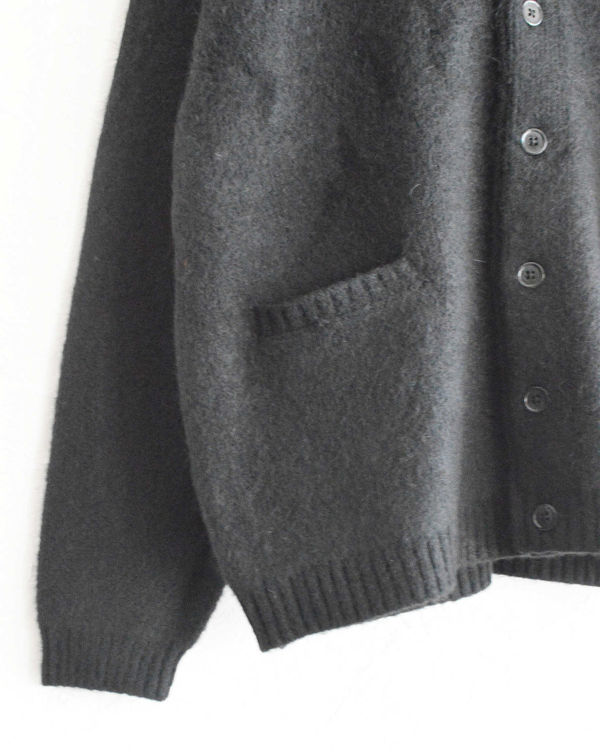 TOWN CRAFT タウンクラフト / mohair shaggy cardigan  モヘアカーディガン (BLACK ブラック)