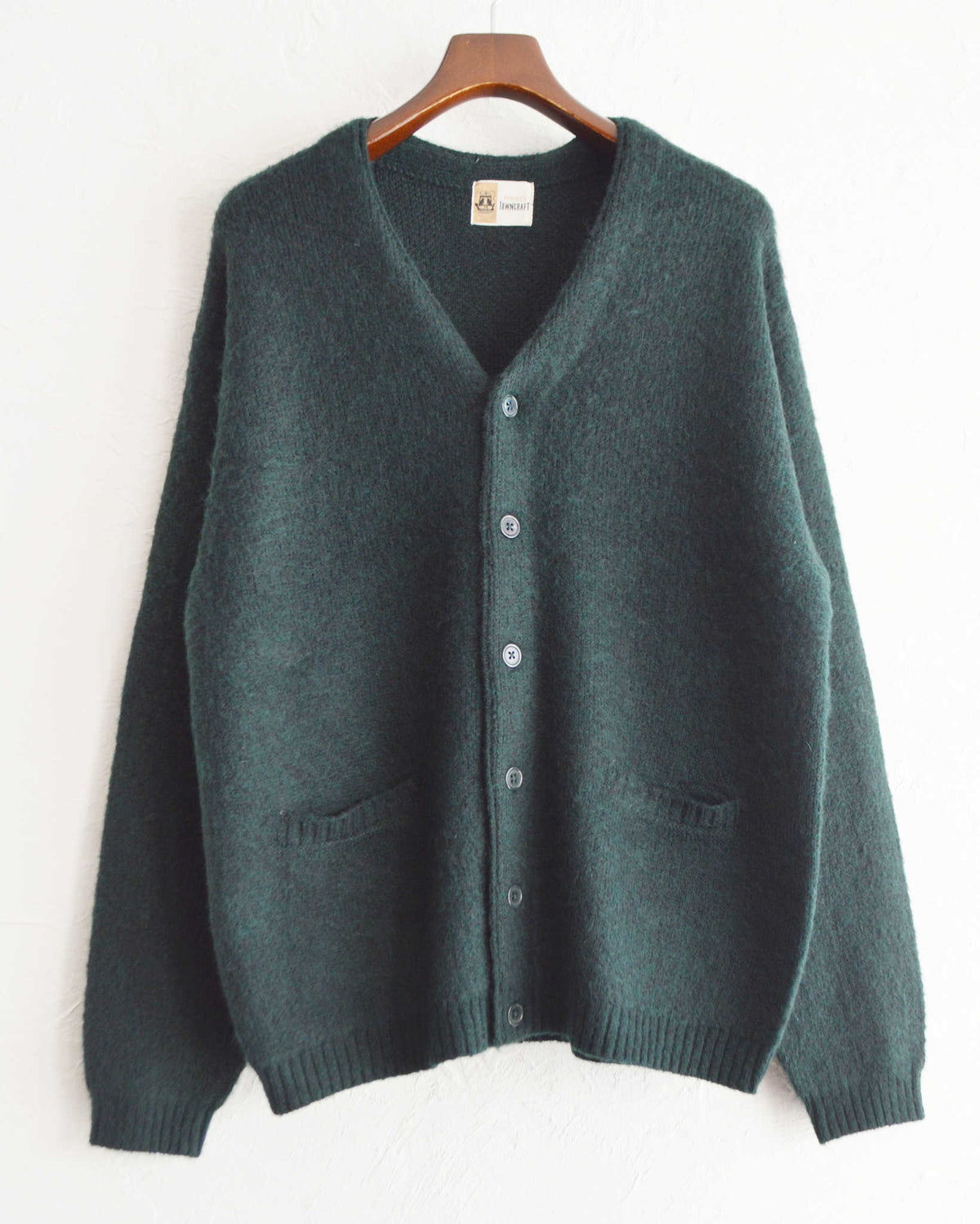 TOWN CRAFT タウンクラフト / mohair shaggy cardigan  モヘアカーディガン (GREEN グリーン)