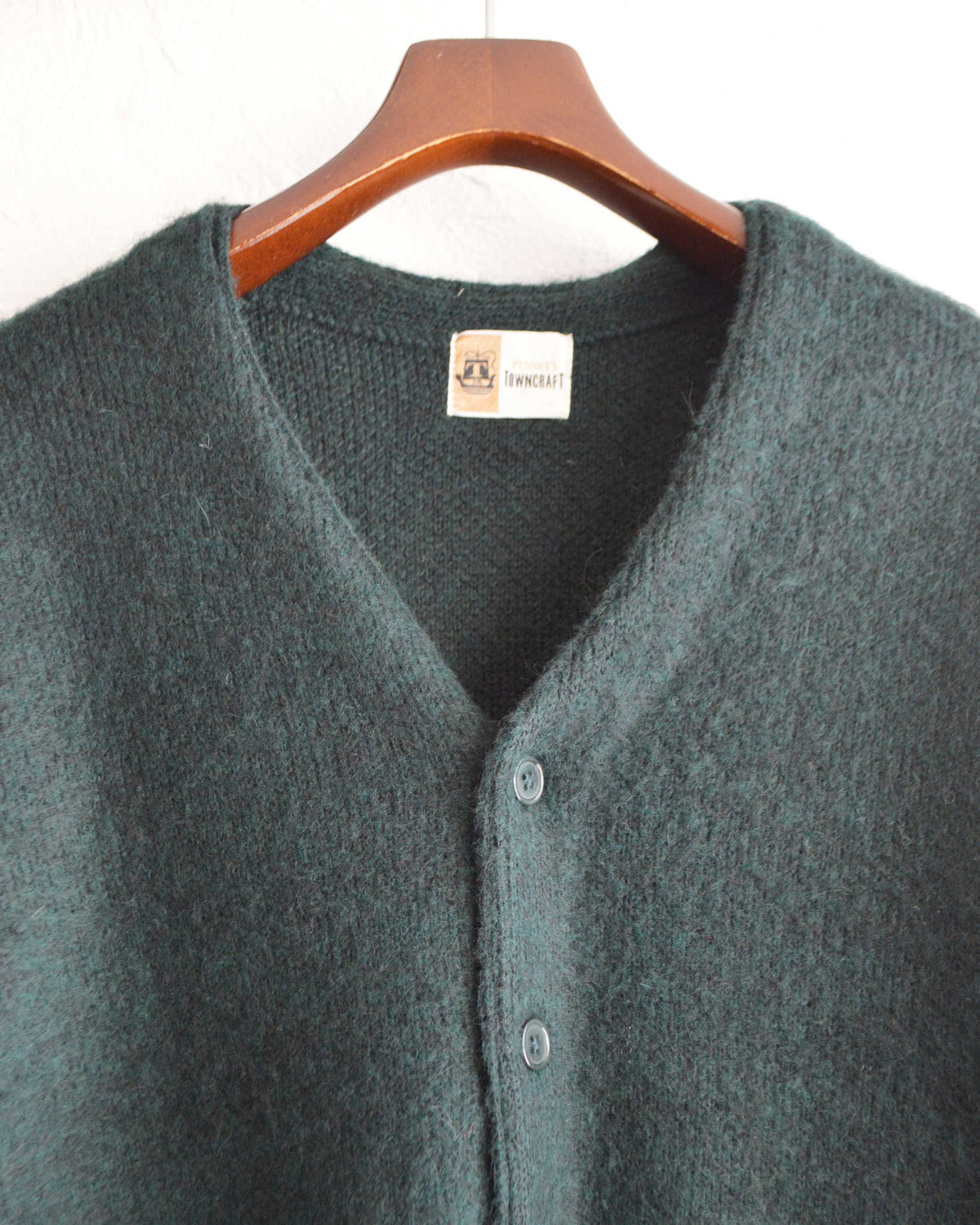 TOWN CRAFT タウンクラフト / mohair shaggy cardigan  モヘアカーディガン (GREEN グリーン)