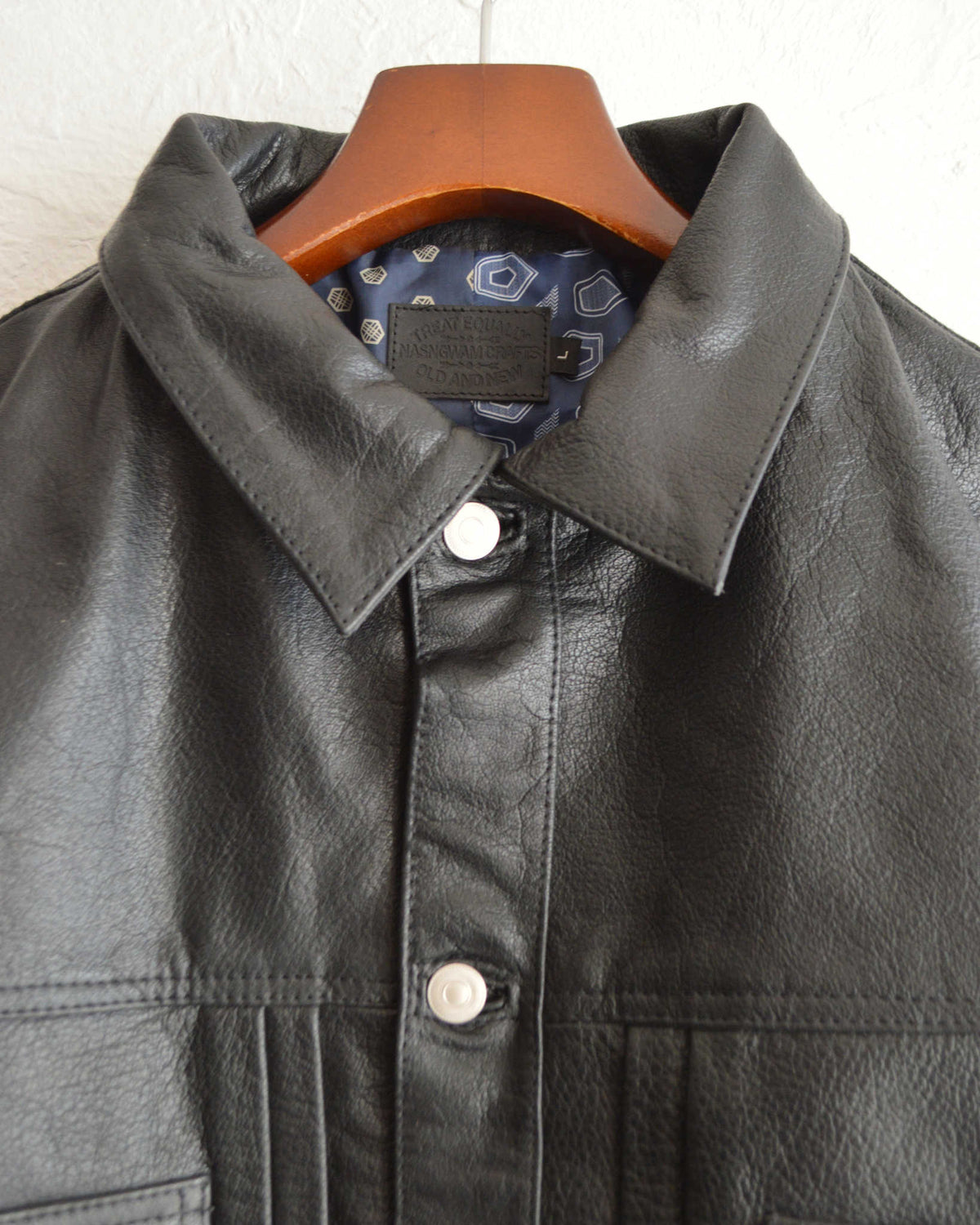 Nasngwam. ナスングワム / ATAVISM LEATHER JACKET アタビズムジャケット Lsize (BLACK ブラック)