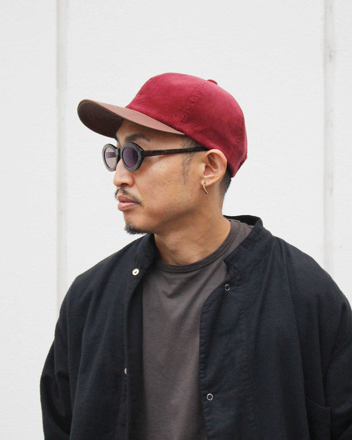 morno モーノ / Corduroy Leather B.B Cap コーデュロイ×レザーB.B.キャップ (BORDEAUX ボルドー)