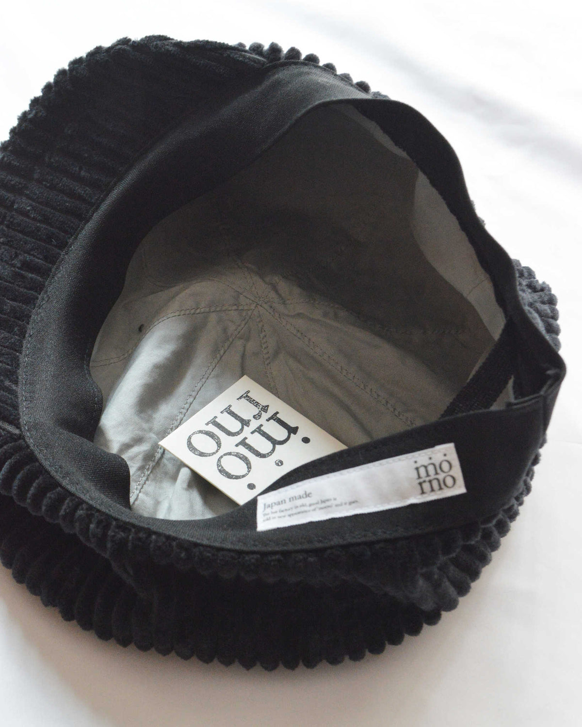 morno モーノ / Corduroy Big Cas Hunting Cap コーデュロイビッグキャスハンチング (BLACK ブラック)