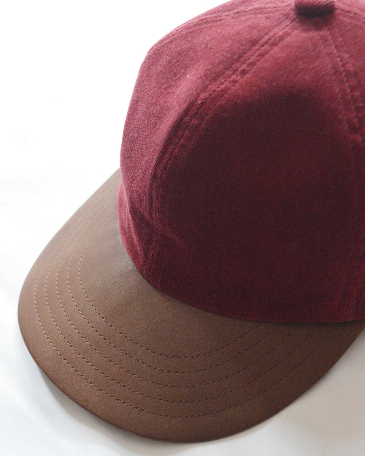 morno モーノ / Corduroy Leather B.B Cap コーデュロイ×レザーB.B.キャップ (BORDEAUX ボルドー)