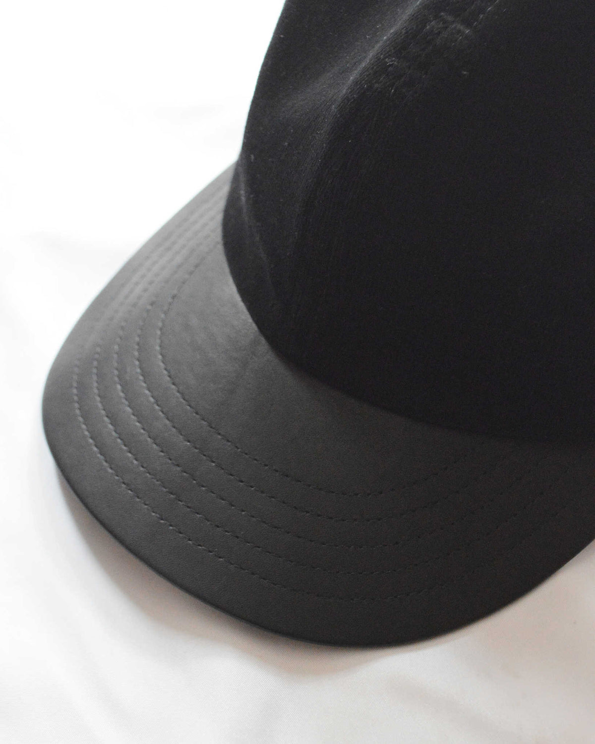 morno モーノ / Corduroy Leather B.B Cap コーデュロイ×レザーB.B.キャップ (BLACK ブラック)