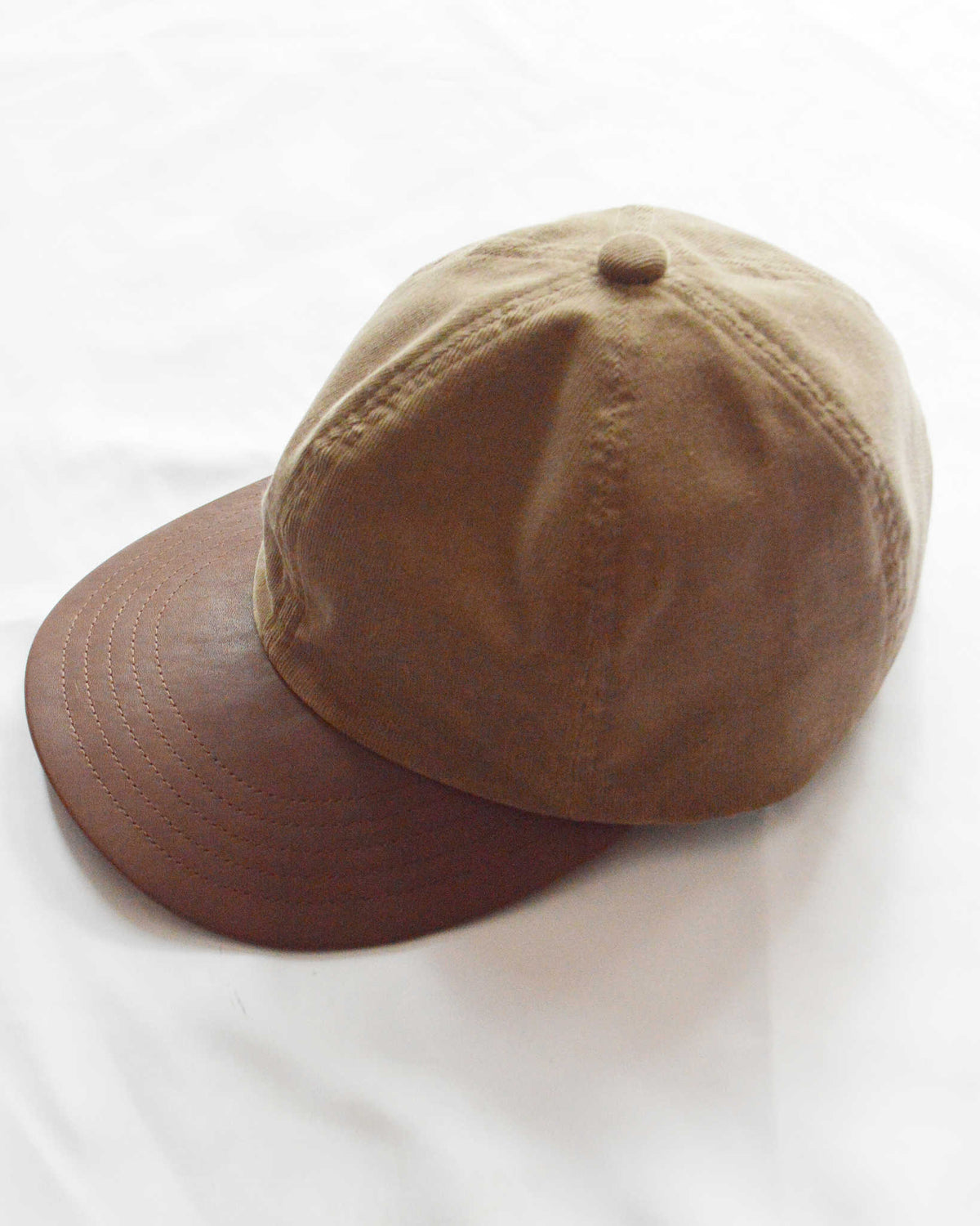 morno モーノ / Corduroy Leather B.B Cap コーデュロイ×レザーB.B.キャップ (BEIGE ベージュ)