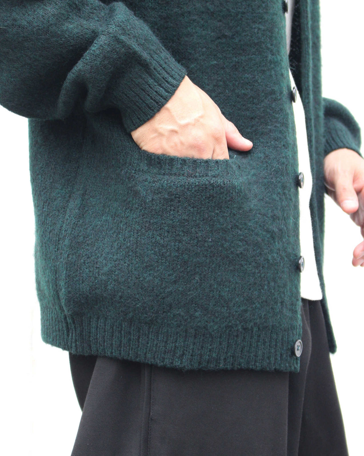 TOWN CRAFT タウンクラフト / mohair shaggy cardigan  モヘアカーディガン (GREEN グリーン)