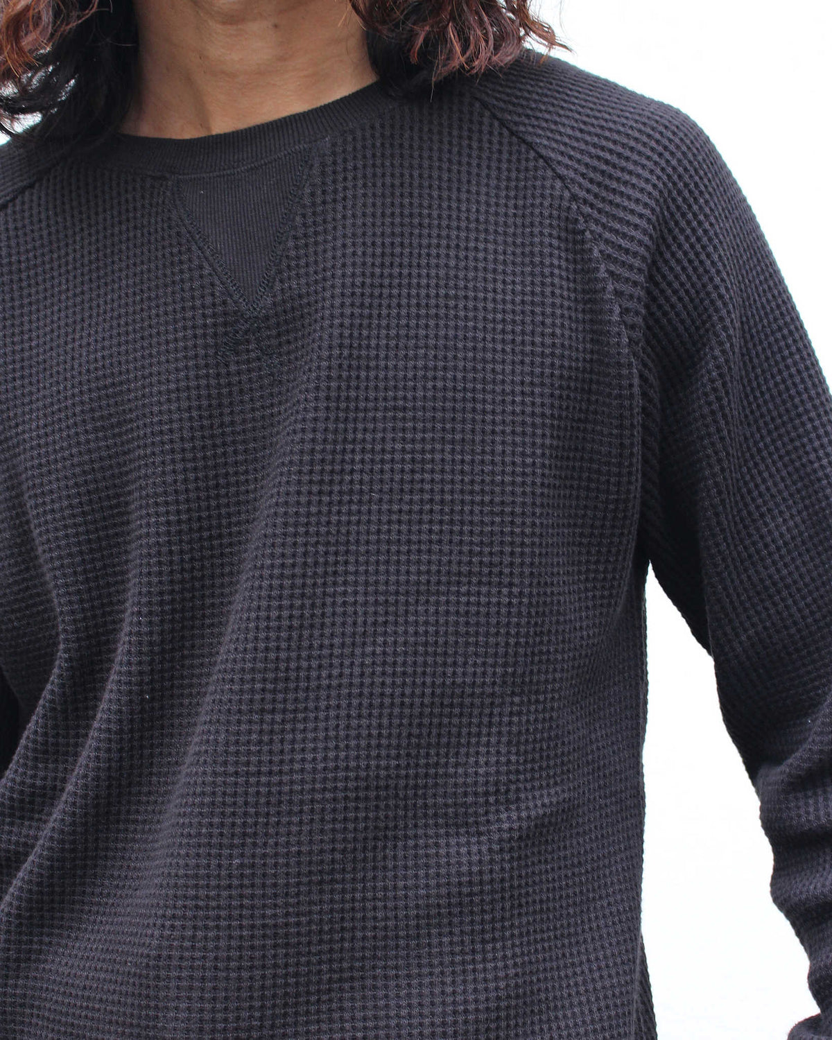 GOHEMP ゴーヘンプ / HEMP WAFFLE CREW ヘンプワッフルクルー (BLACK ブラック)
