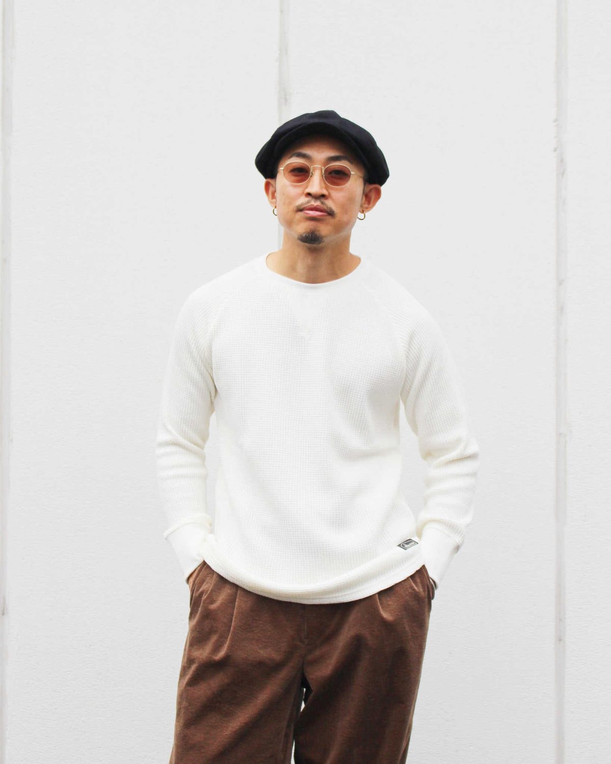 GOHEMP ゴーヘンプ / HEMP WAFFLE CREW ヘンプワッフルクルー (NATURAL ナチュラル)