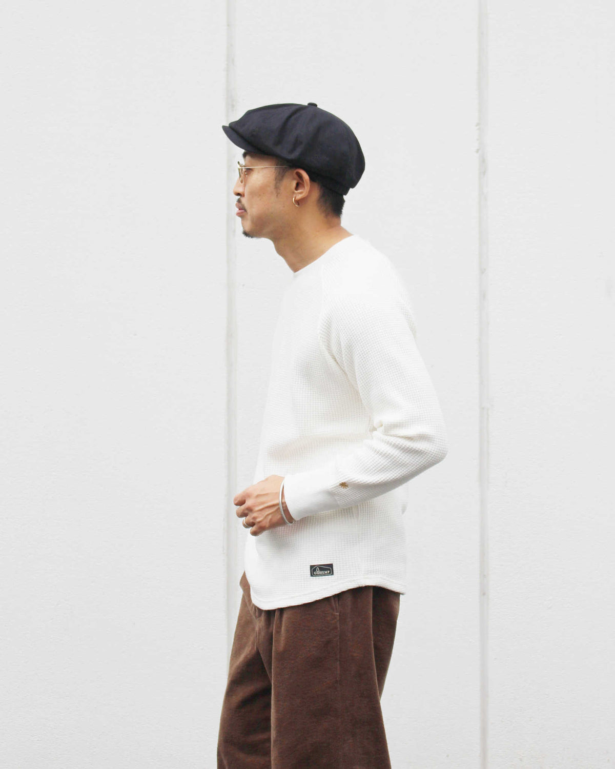 GOHEMP ゴーヘンプ / HEMP WAFFLE CREW ヘンプワッフルクルー (NATURAL ナチュラル)