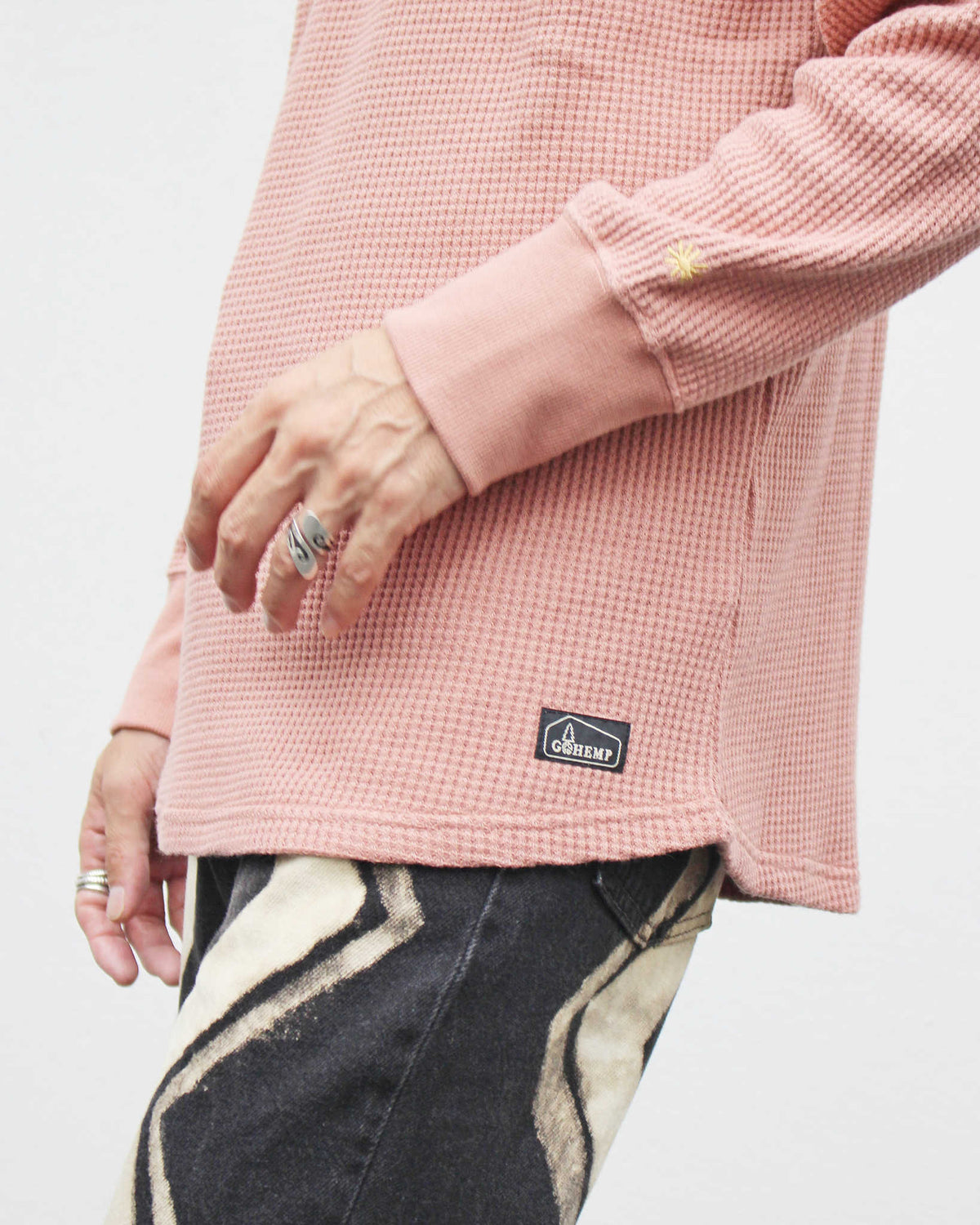 GOHEMP ゴーヘンプ / HEMP WAFFLE CREW ヘンプワッフルクルー (PASTEL MANGO パステルマンゴ)
