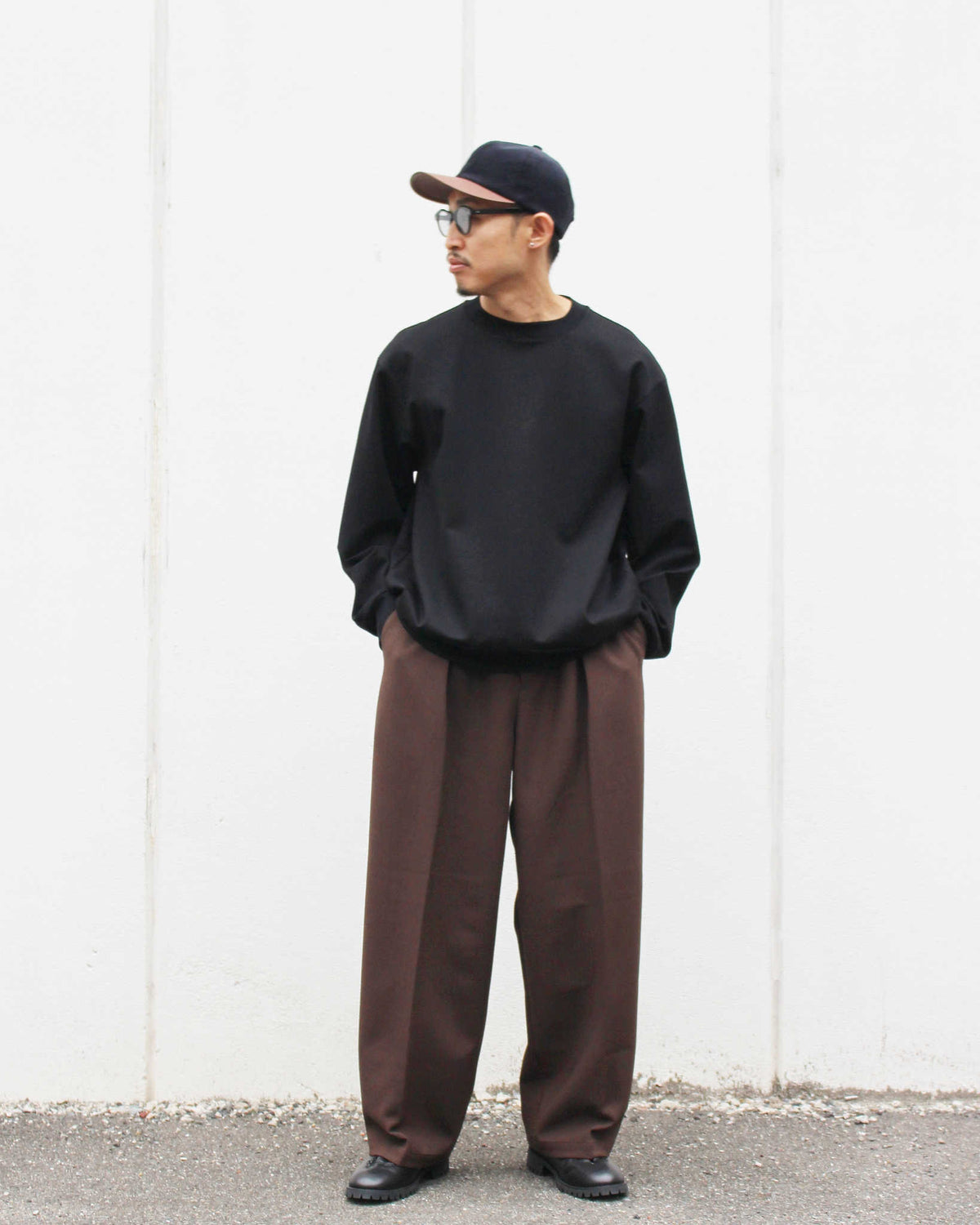 LAMOND ラモンド / DOUBLE WEAVE WIDE TROUSERS ダブルウィーブワイドトラウザーズ (BROWN ブラウン)