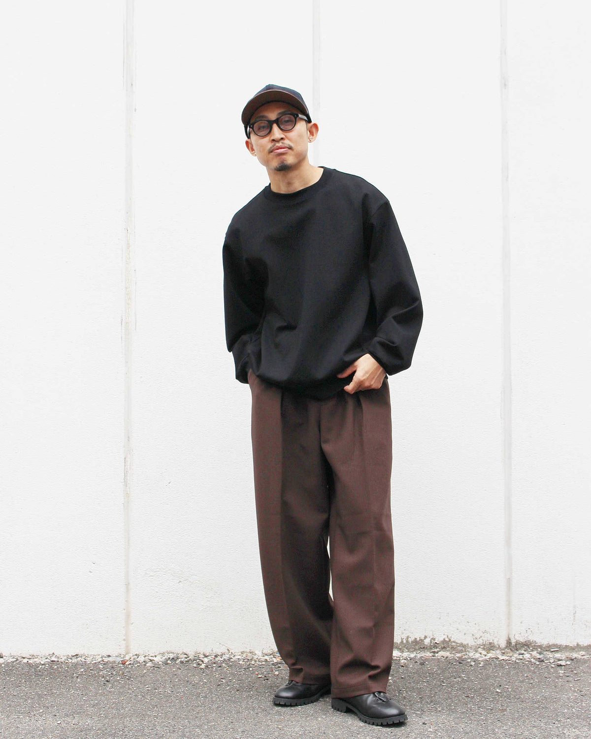 LAMOND ラモンド / SILKY CREW NECK PULLOVER シルキークルーネックプルオーバー (BLACK ブラック)
