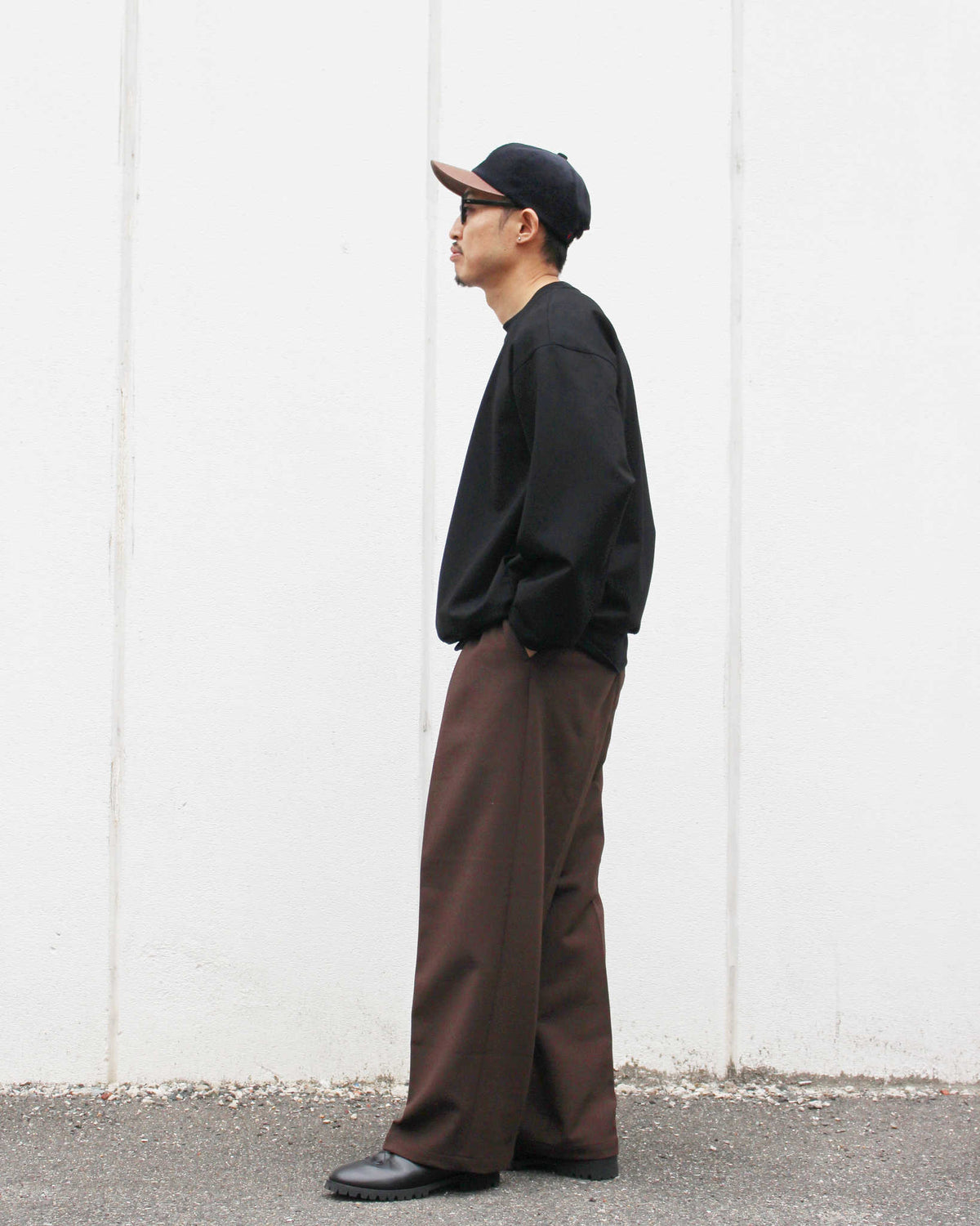 LAMOND ラモンド / DOUBLE WEAVE WIDE TROUSERS ダブルウィーブワイドトラウザーズ (BROWN ブラウン)