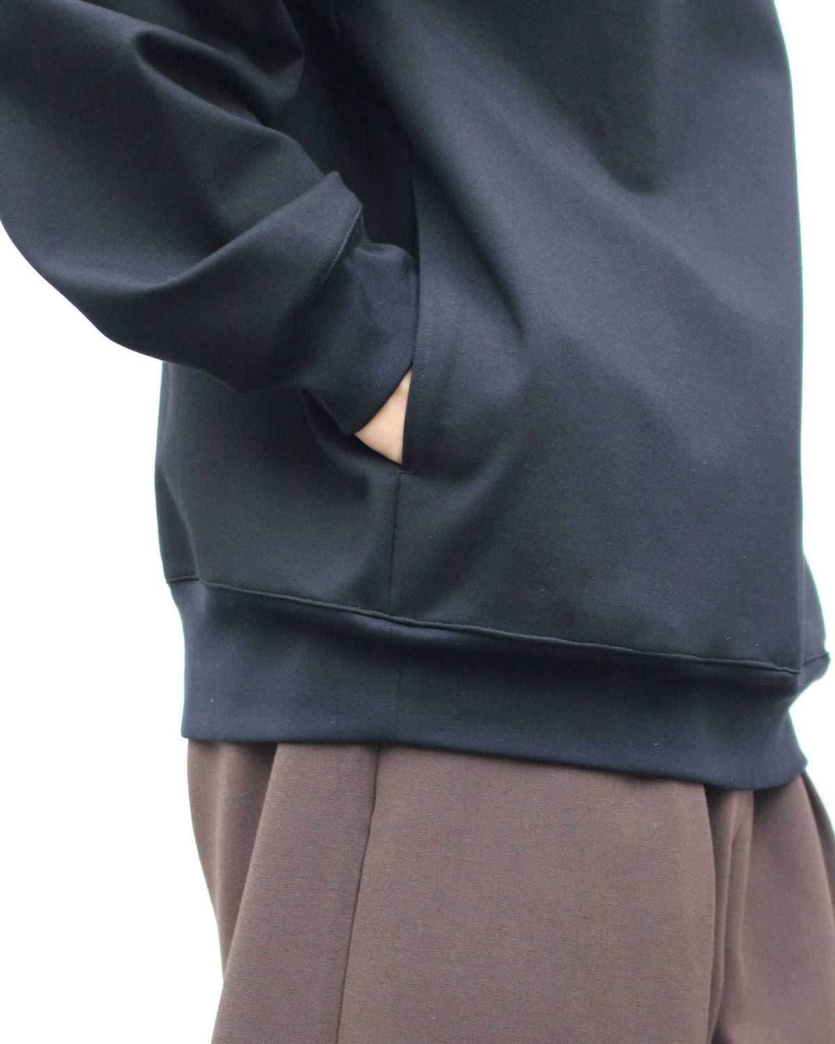 LAMOND ラモンド / SILKY CREW NECK PULLOVER シルキークルーネックプルオーバー (BLACK ブラック)