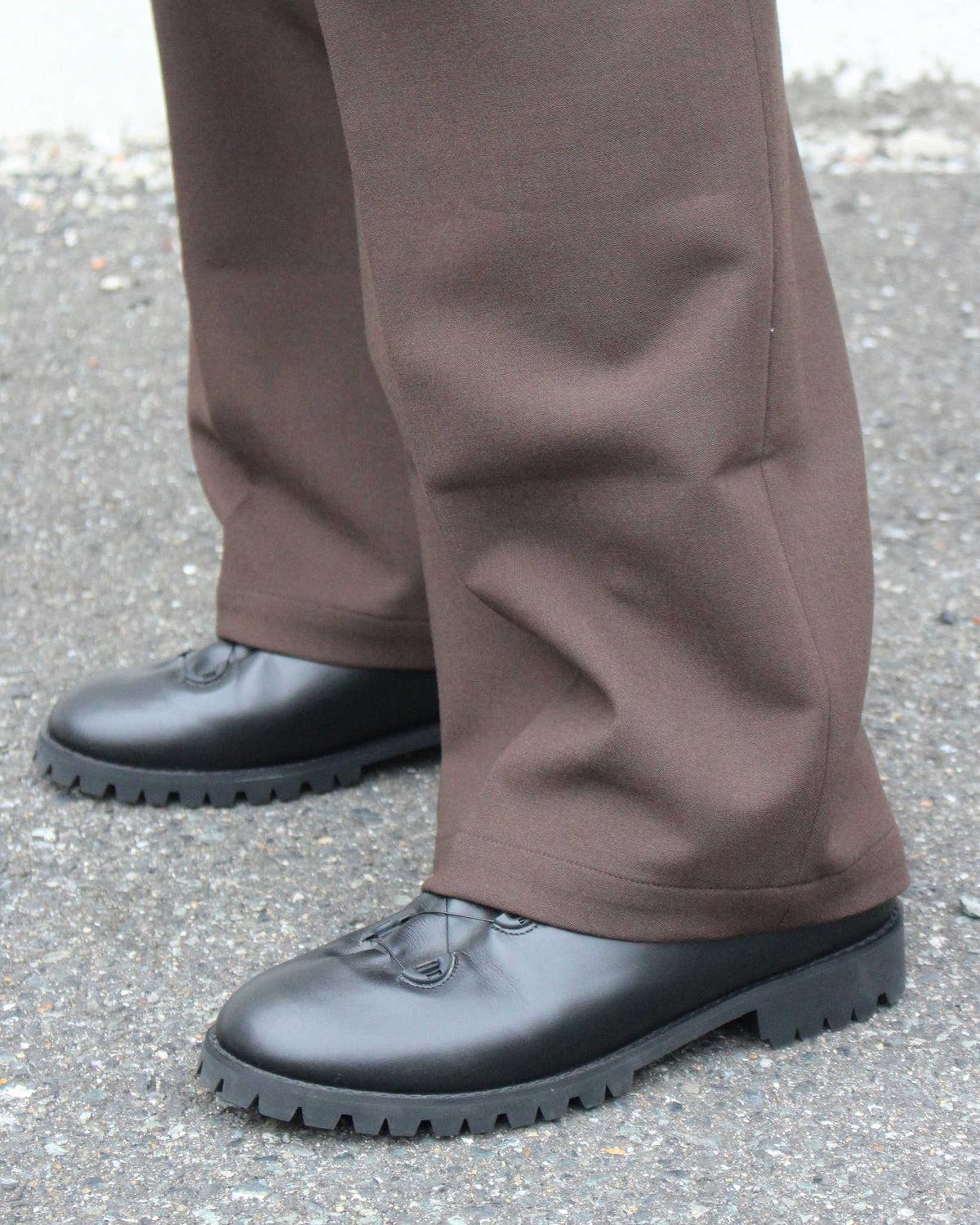 LAMOND ラモンド / DOUBLE WEAVE WIDE TROUSERS ダブルウィーブワイドトラウザーズ (BROWN ブラウン)