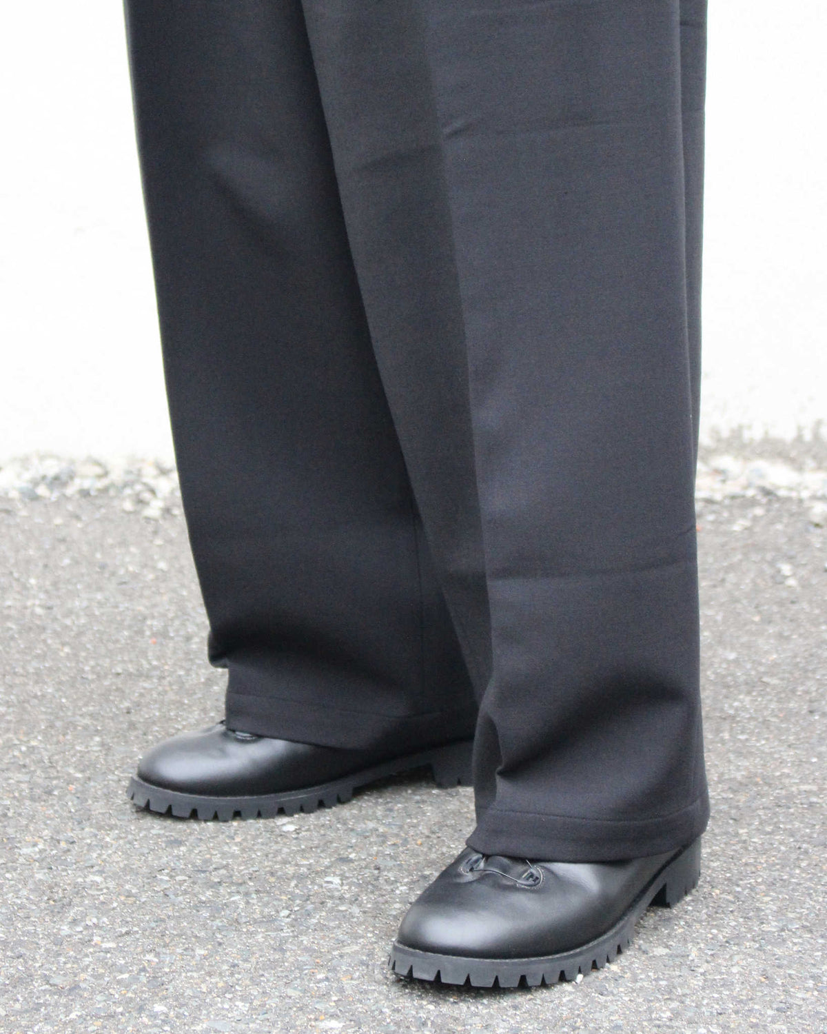 LAMOND ラモンド / DOUBLE WEAVE WIDE TROUSERS ダブルウィーブワイドトラウザーズ (BLACK ブラック)