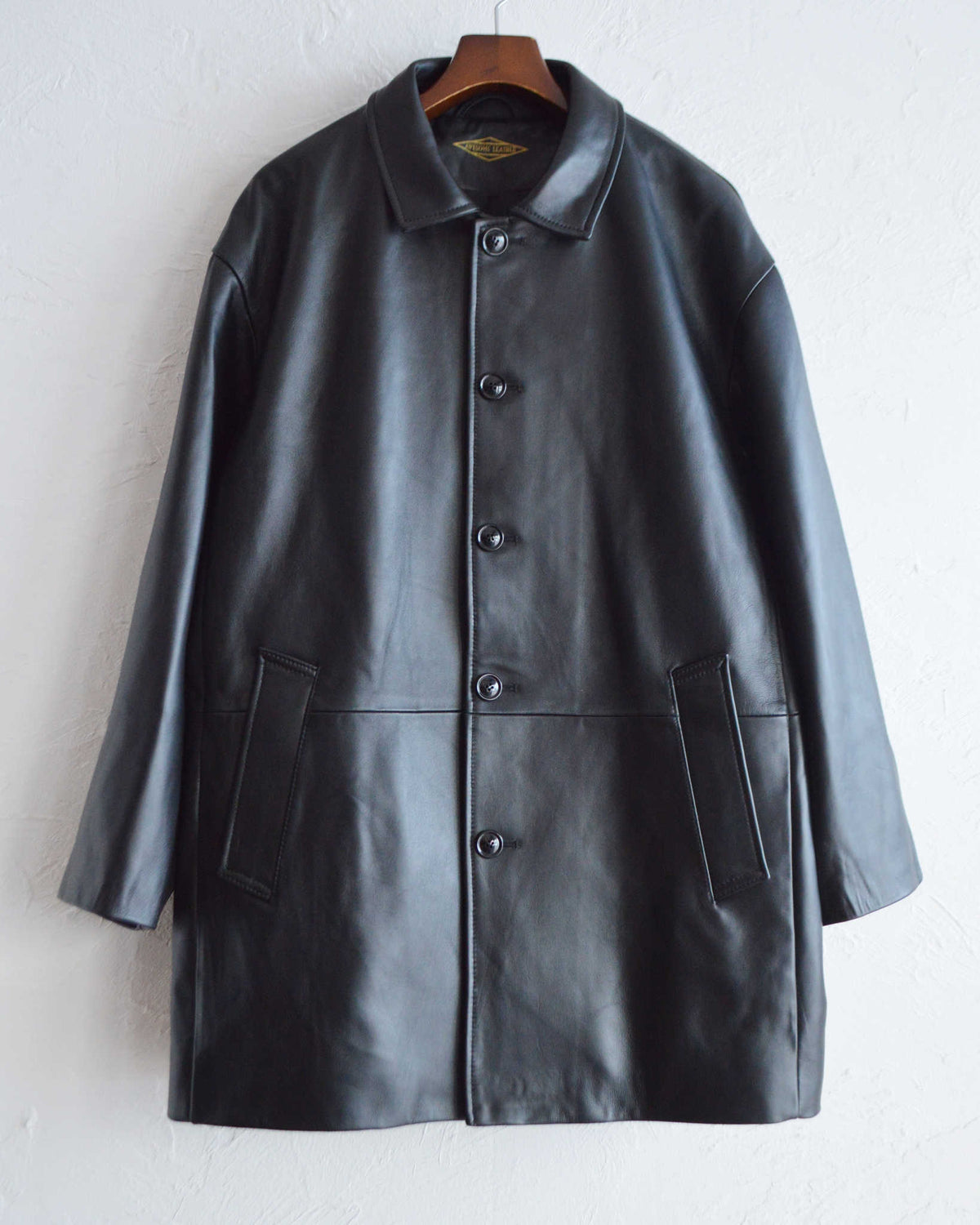 AWESOME LEATHER オーサムレザー / LEATHER HALF COAT レザーハーフコート (BLACK ブラック)