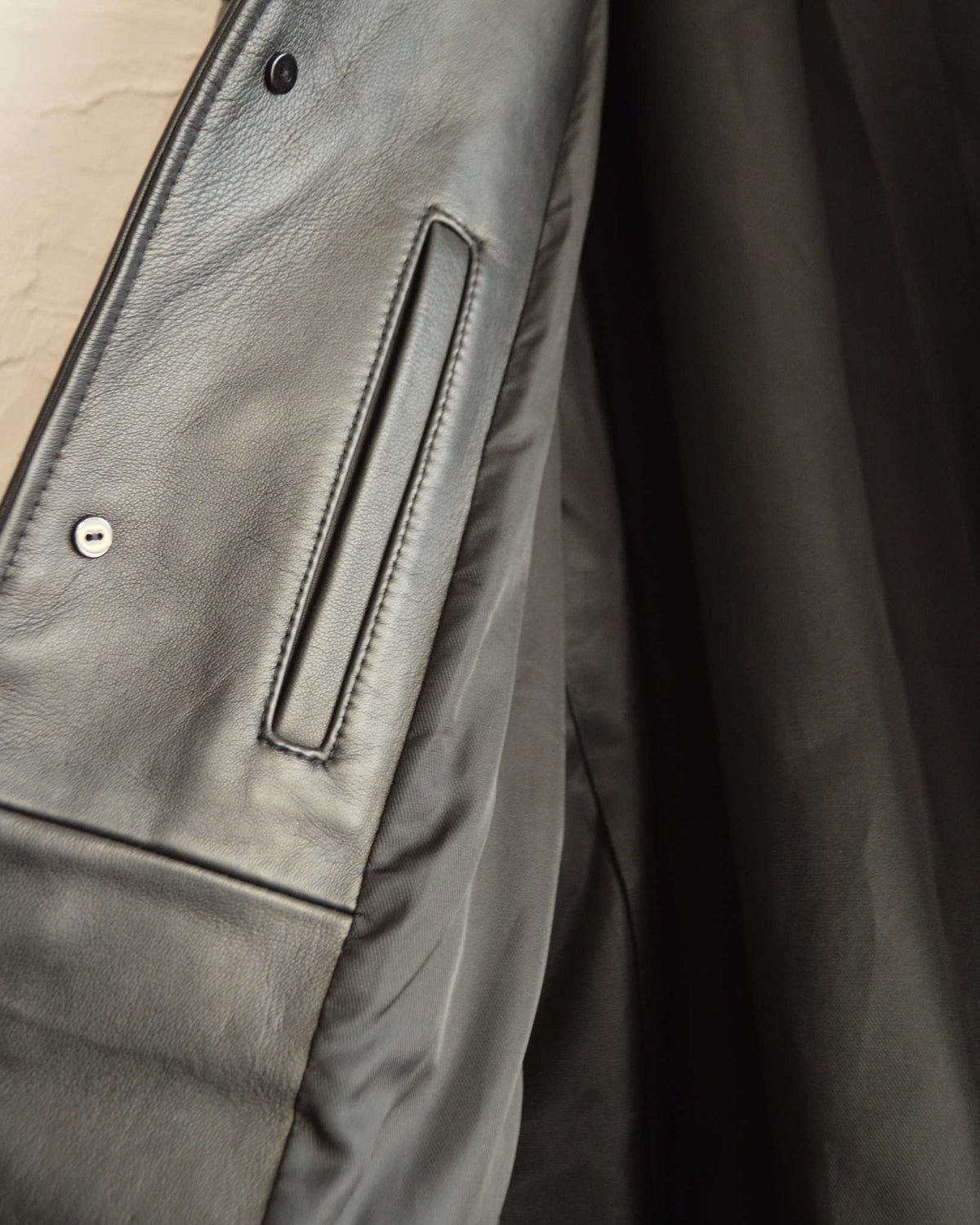 AWESOME LEATHER オーサムレザー / LEATHER HALF COAT レザーハーフコート (BLACK ブラック)