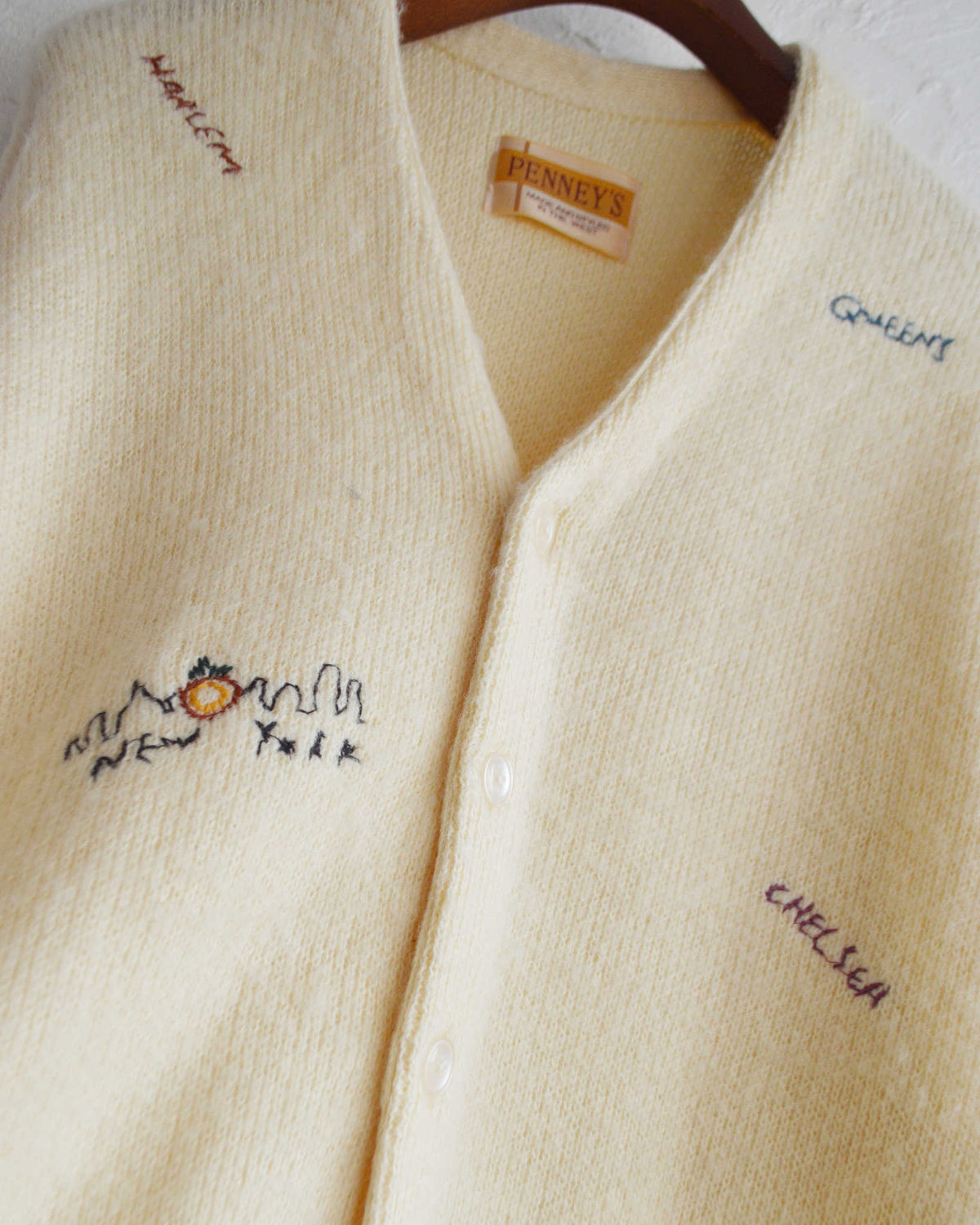 PENNEY'S ぺニーズ / NEW YORK doodle cardigan ニューヨークドゥードゥルカーディガン (OFF WHITE オフホワイト)