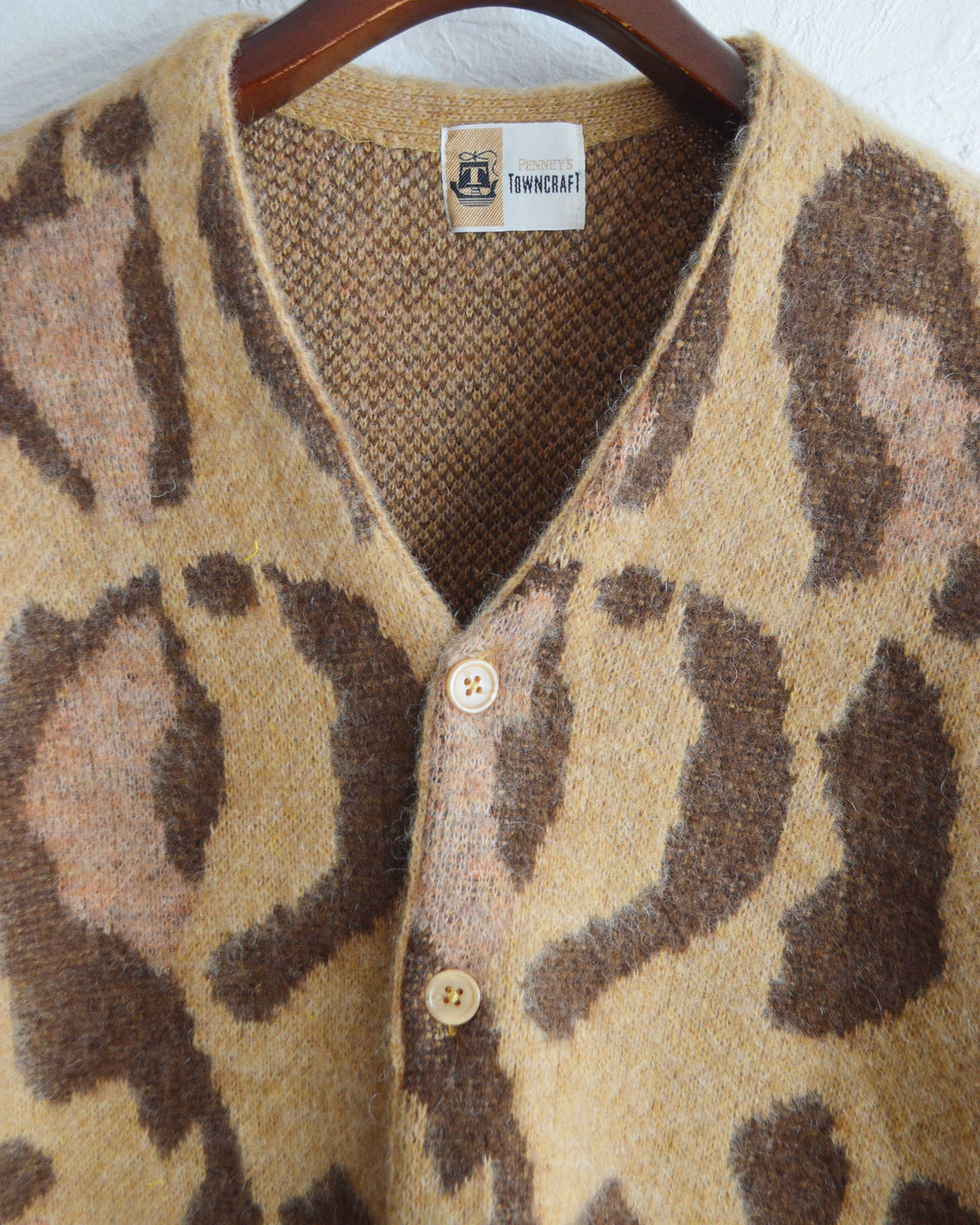 TOWN CRAFT タウンクラフト / mohair shaggy  jacquard cardigan モヘアシャギージャガードカーディガン (LEOPARD レオパード)